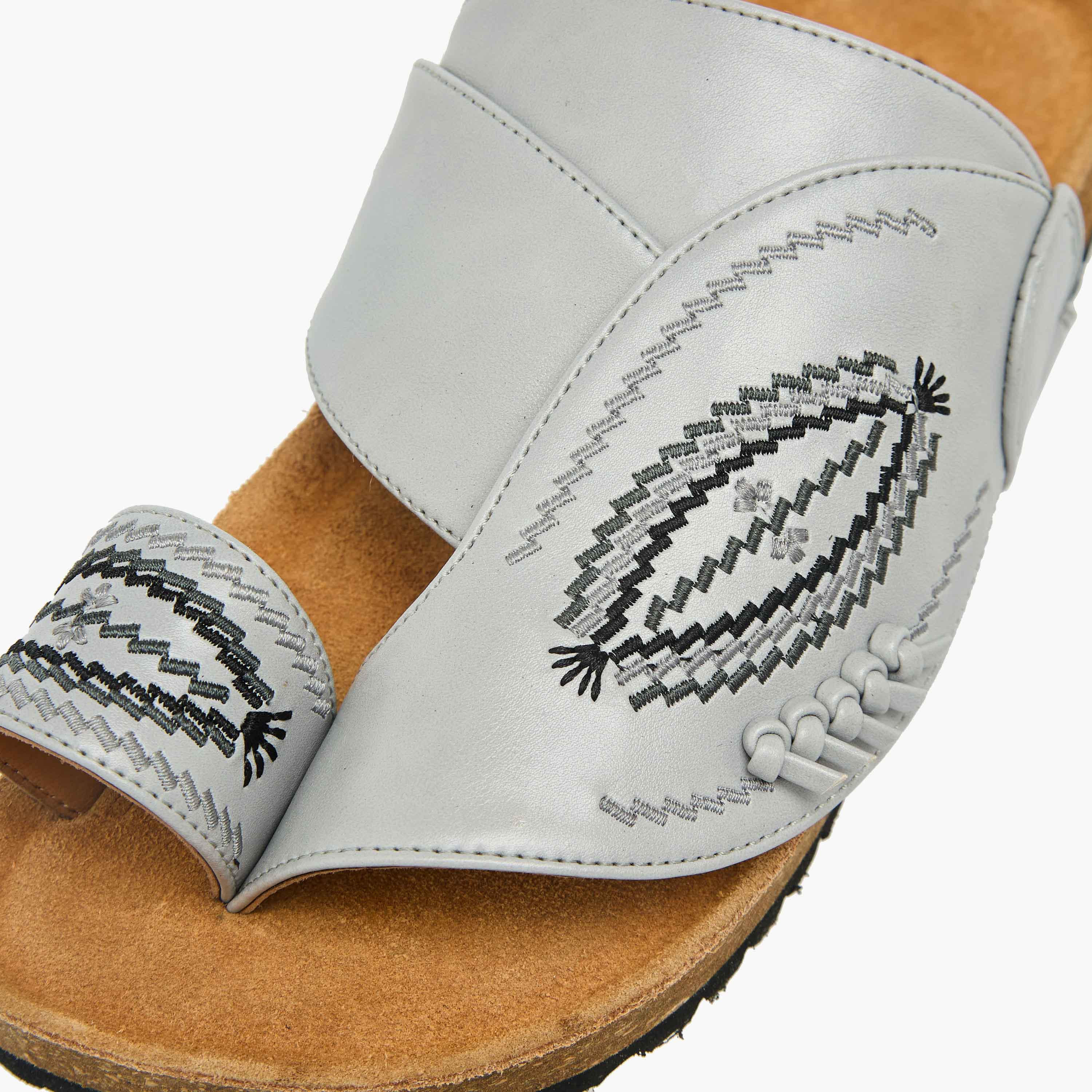 Al Waha Boys Toe Loop Detail Leather Arabic Sandals-boys-shoes-sandals-image-4