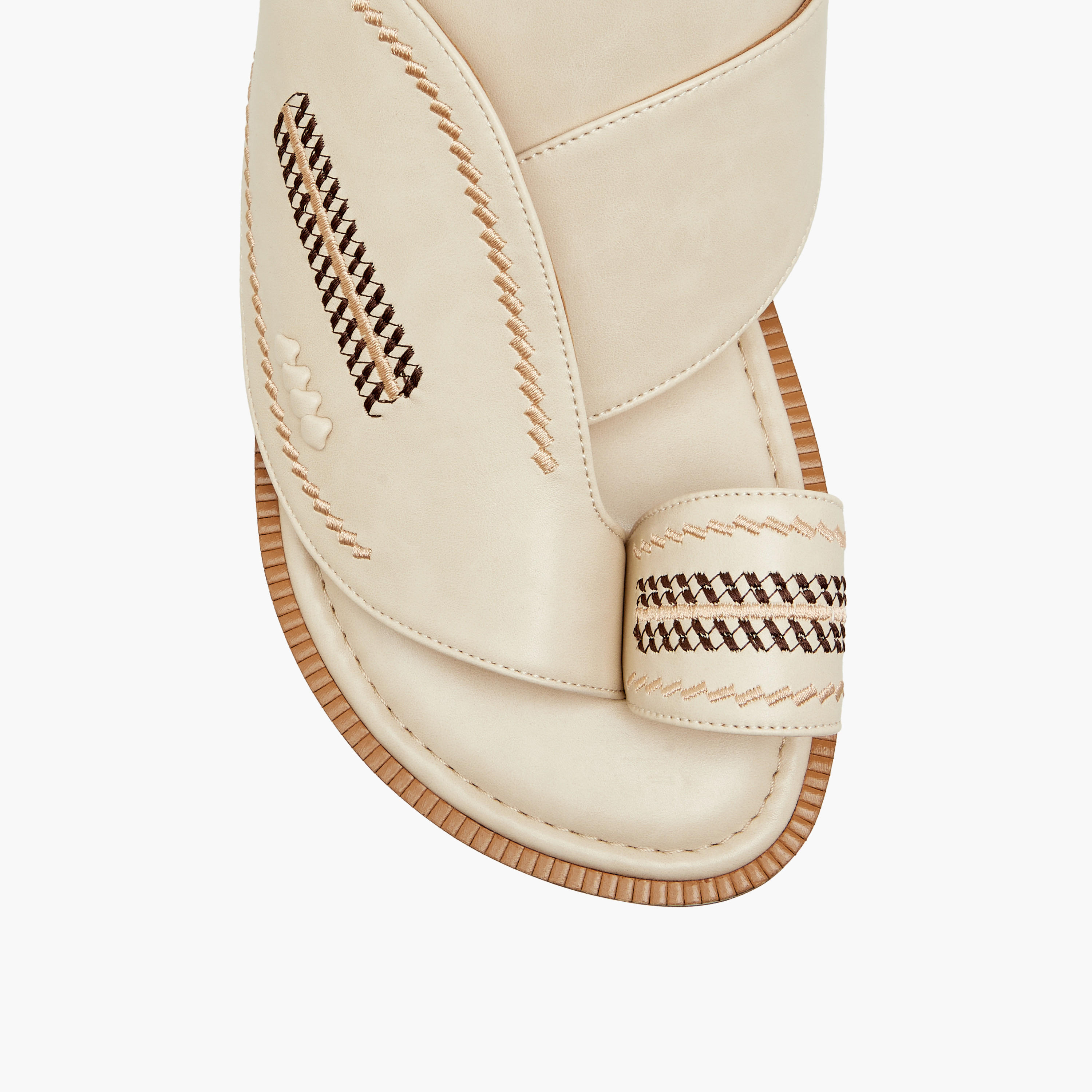 Al Waha Embroidered Slip-On Arabic Sandals with Toe Loop-men-shoes-sandals-image-3