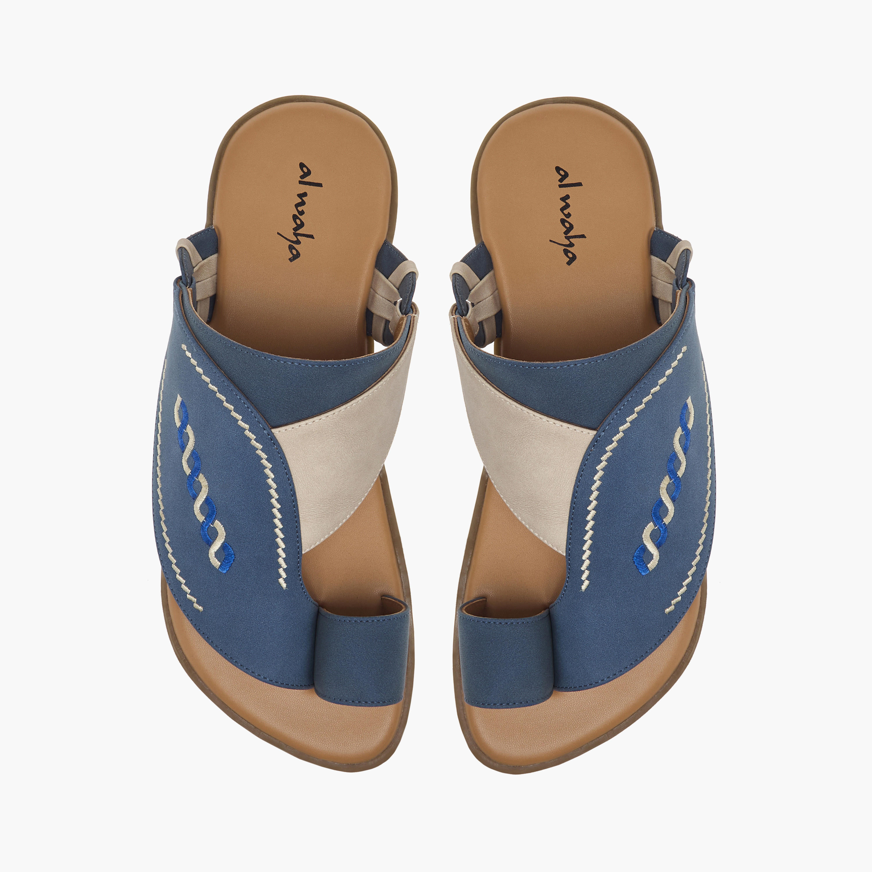 صندل عربي سهل الارتداء بتطريزات وحلقة إصبع من الواحة-men-shoes-sandals-image-1