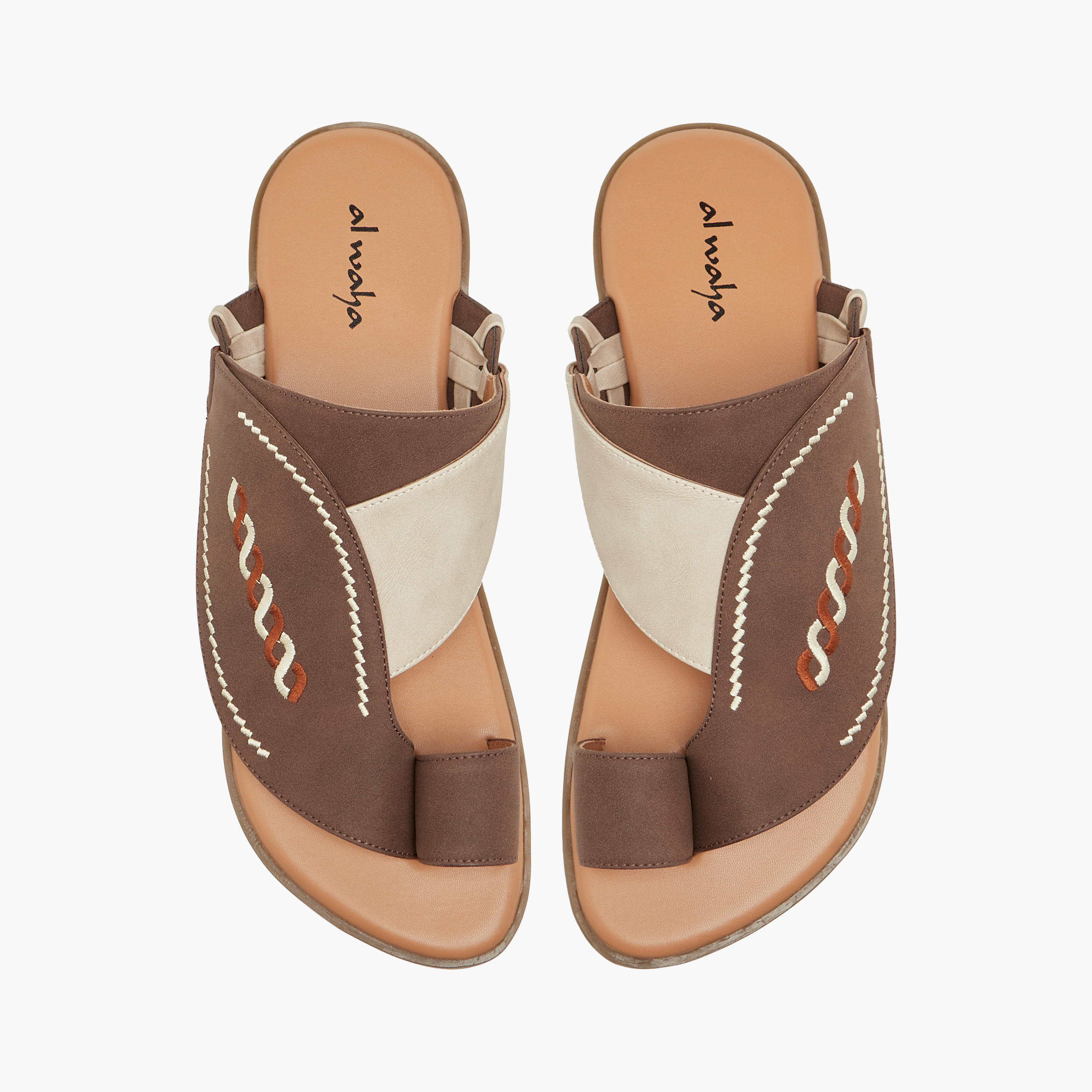 صندل عربي سهل الارتداء بتطريزات وحلقة إصبع من الواحة-men-shoes-sandals-image-1