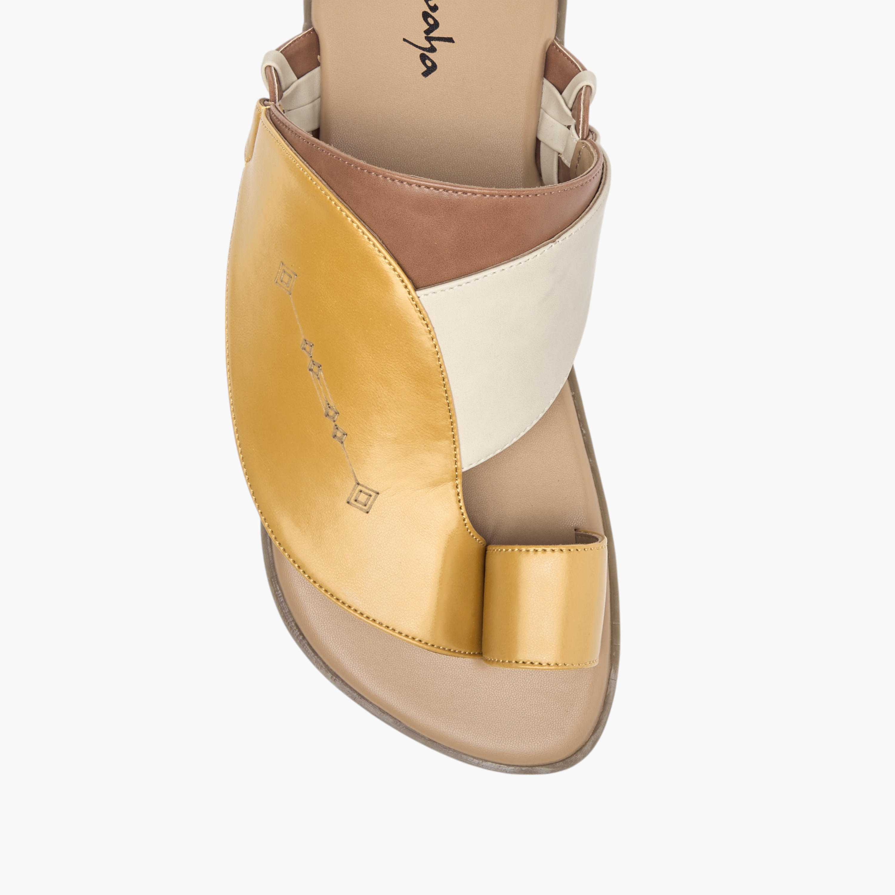 Al Waha Panelled Slip-On Arabic Sandals with Toe Loop-men-shoes-sandals-image-3