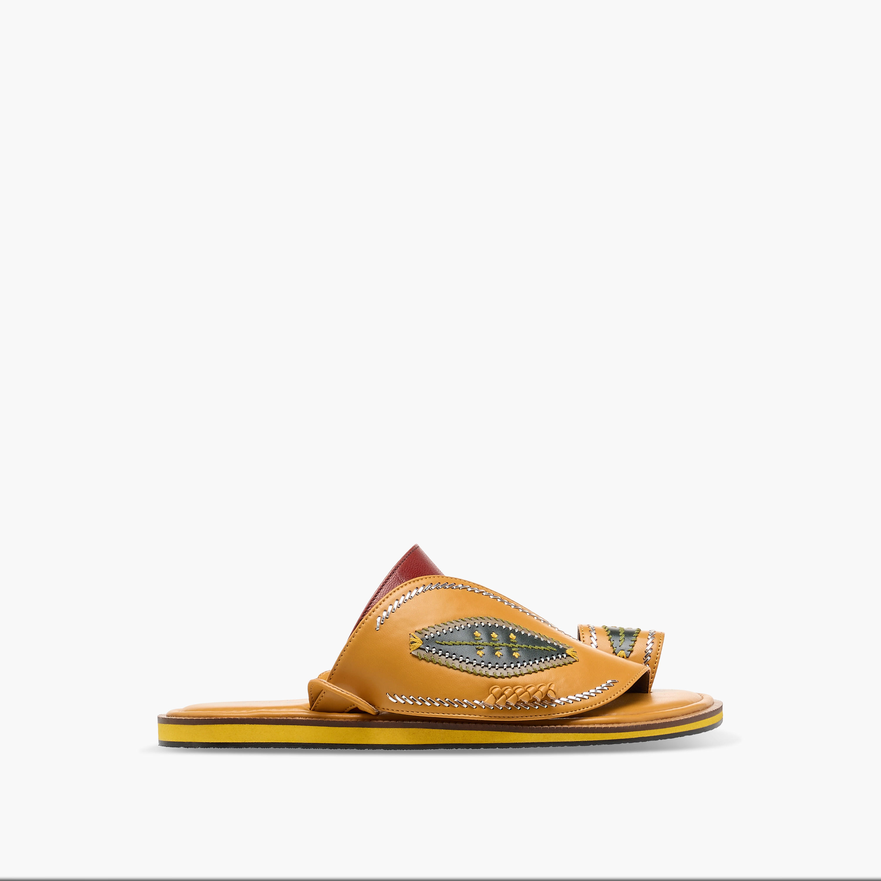 Al Waha Embroidered Slip-On Arabic Sandals with Toe Loop-men-shoes-sandals-image-2