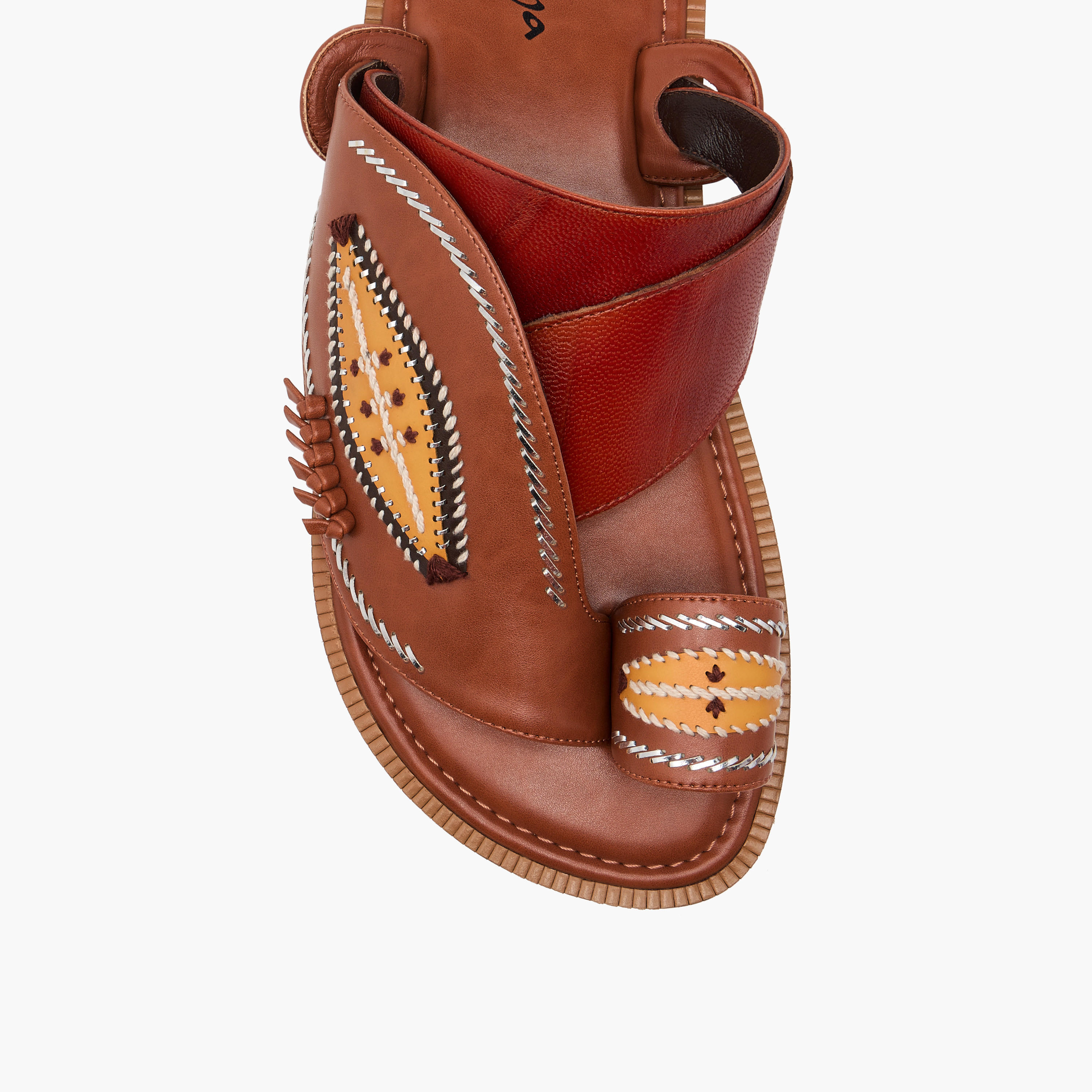 صندل عربي مطرّز سهل الارتداء بحلقة إصبع من الواحة-men-shoes-sandals-image-3