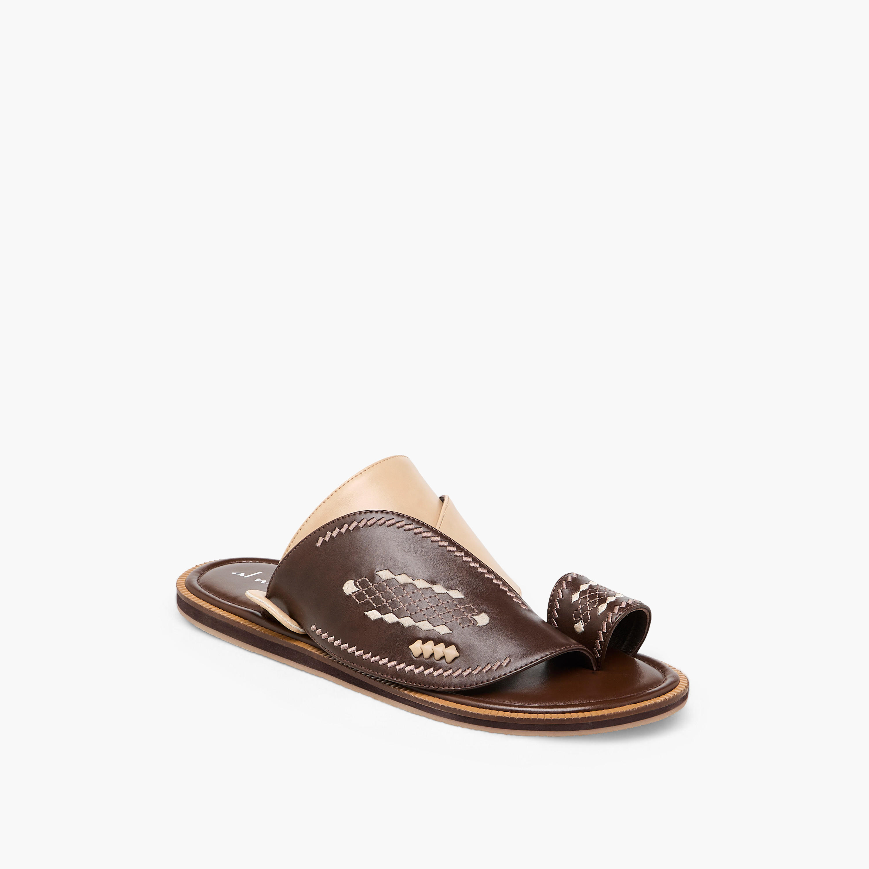 Al Waha Embroidered Slip-On Arabic Sandals with Toe Loop-men-shoes-sandals-image-2