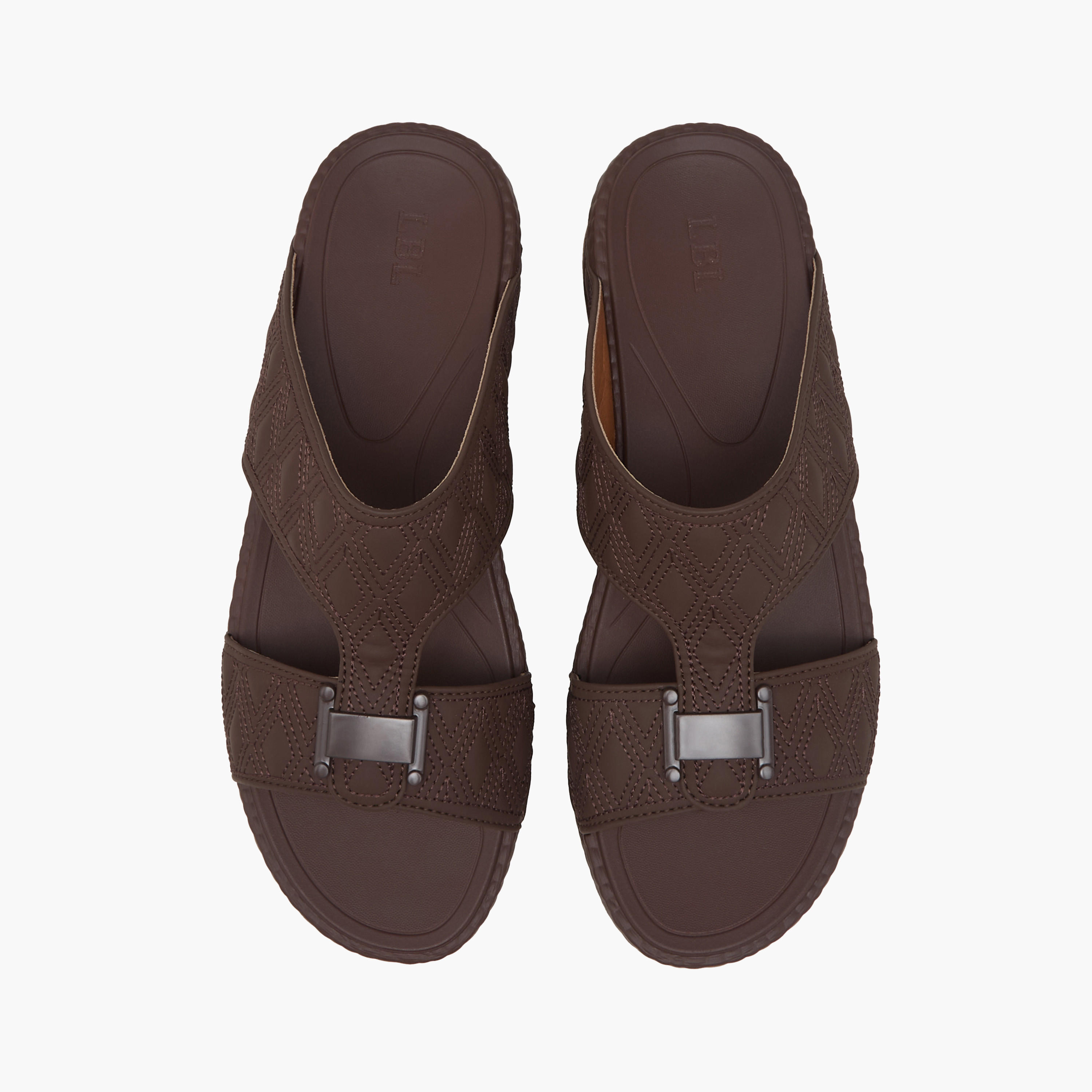 LBL by Shoexpress Men's Buckle Accent Quilted Slip-On Arabic Sandals-men-shoes-sandals-image-1