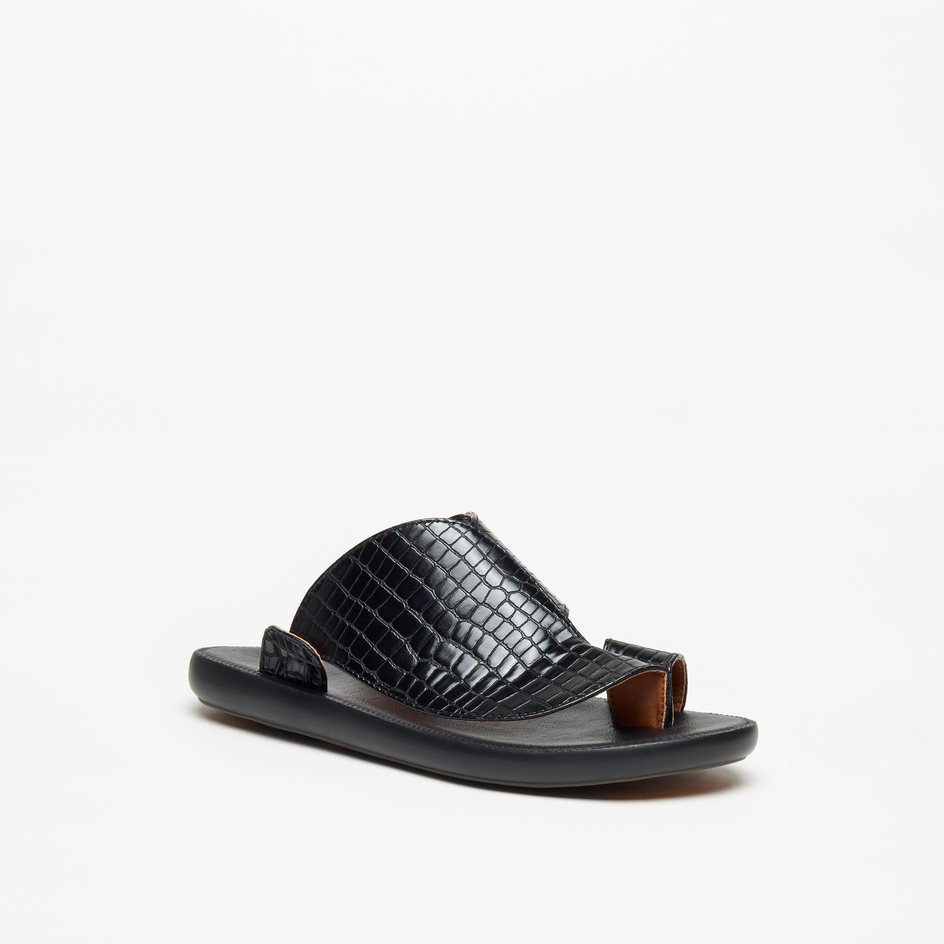 LBL by Shoexpress Men's Textured Slip-On Arabic Sandals-cpmen-footwear-sandals-image-1