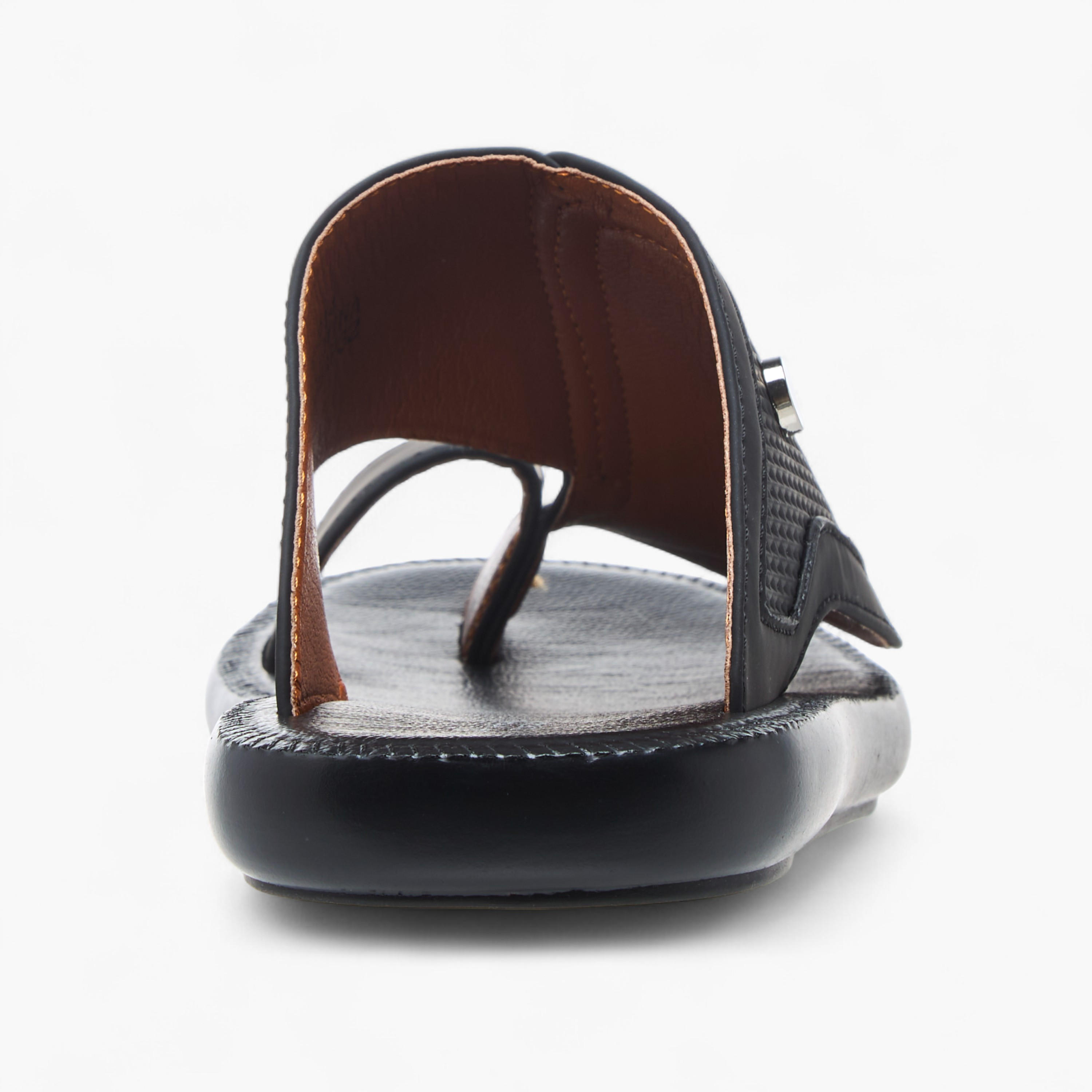 Al Waha Textured Slip-On Arabic Sandals with Toe Loop Detail-men-shoes-sandals-image-4