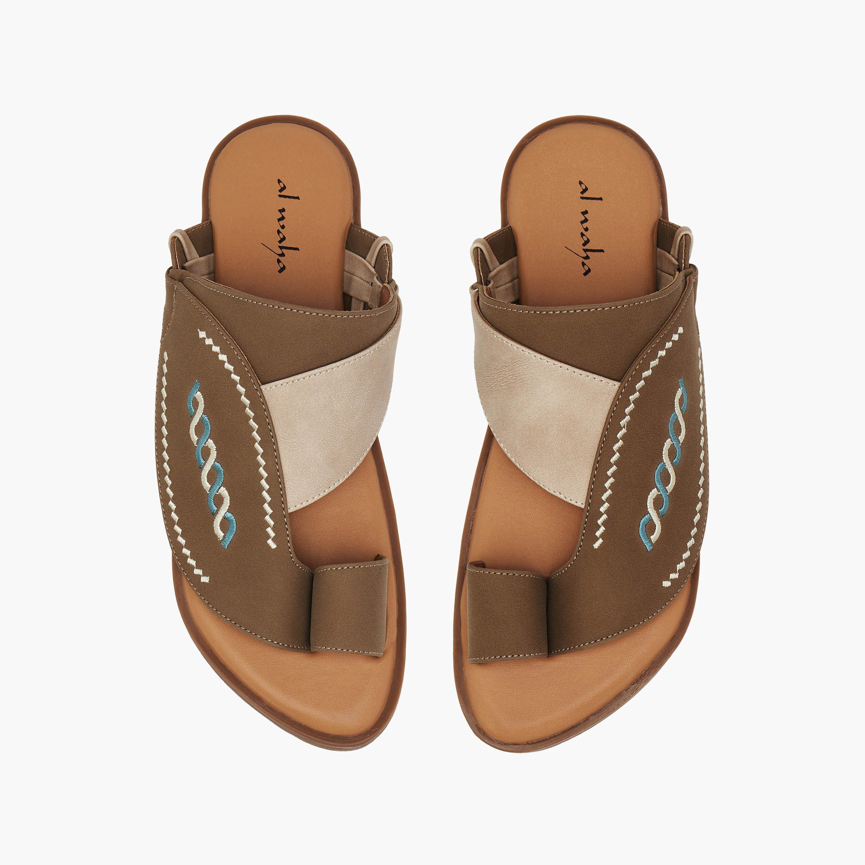 Al Waha Embroidered Slip-On Arabic Sandals with Toe Loop-boys-shoes-sandals-image-1