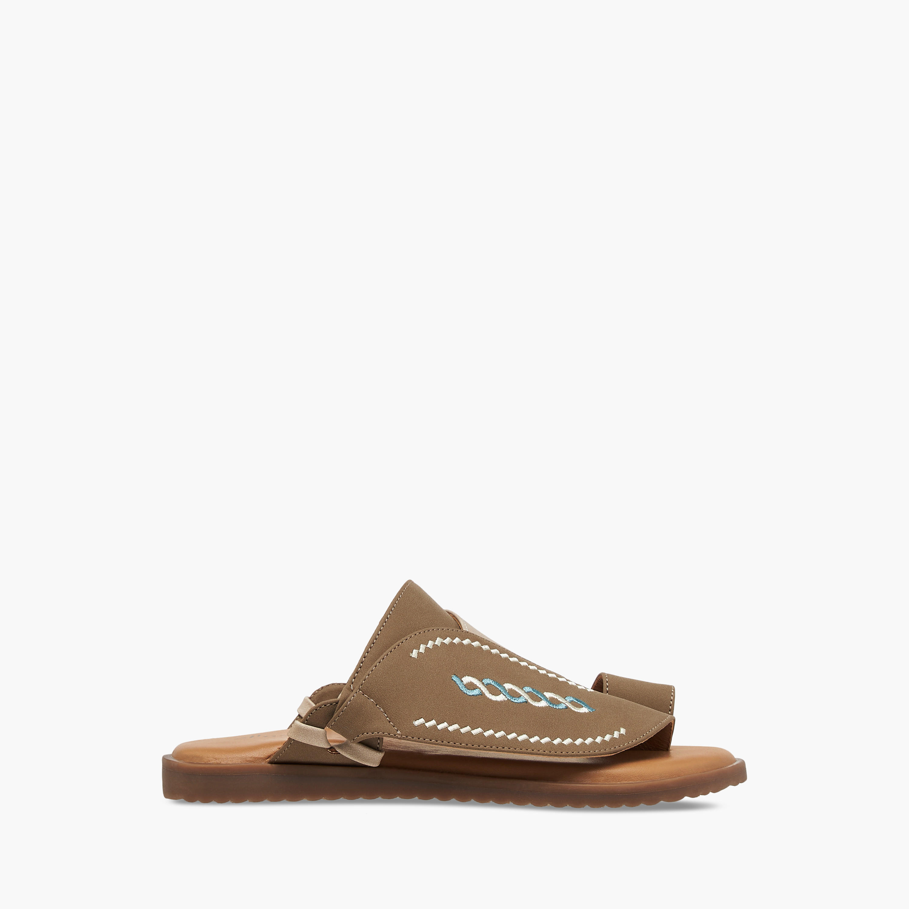 Al Waha Embroidered Slip-On Arabic Sandals with Toe Loop-boys-shoes-sandals-image-2