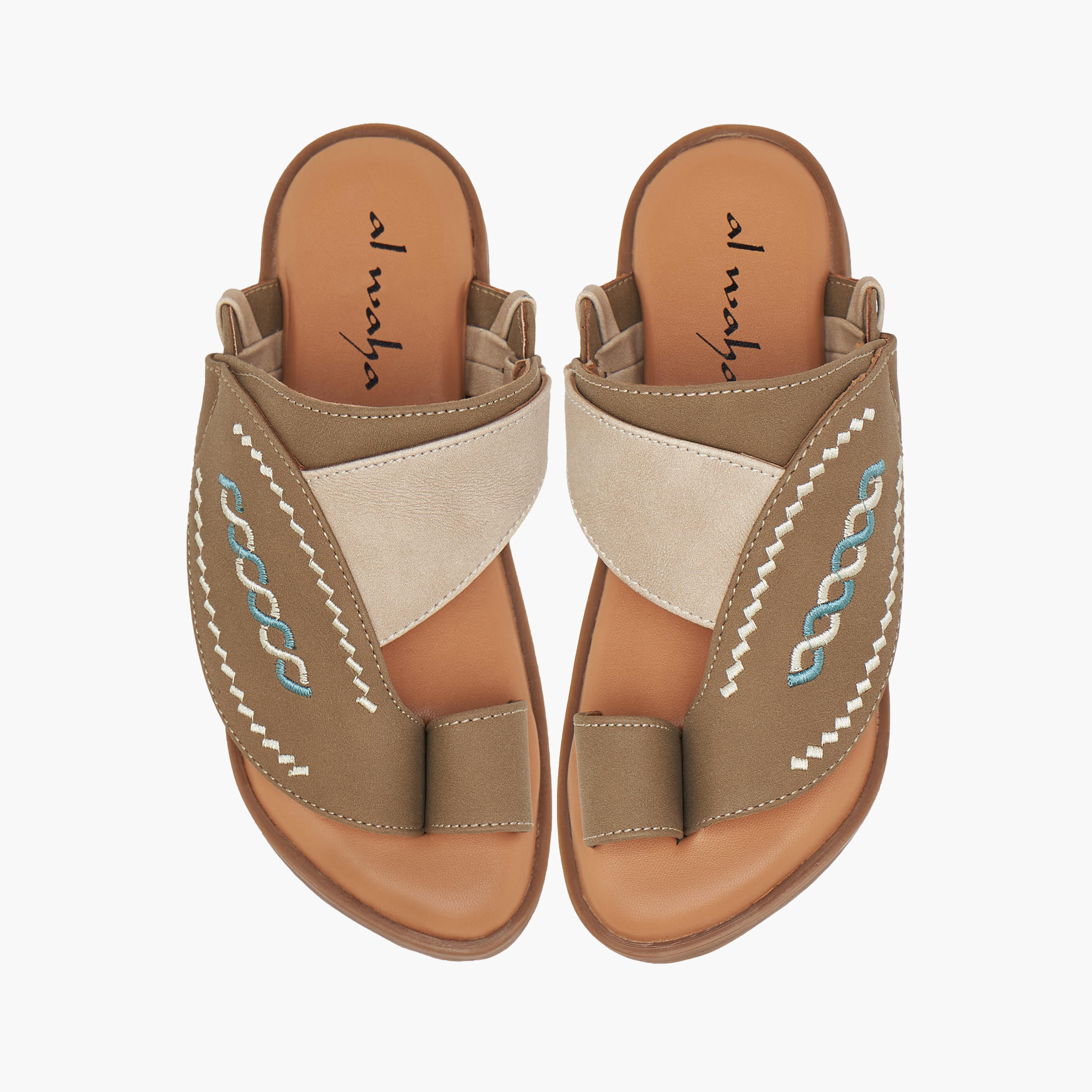 Al Waha Embroidered Slip-On Arabic Sandals with Toe Loop-boys-shoes-sandals-image-1
