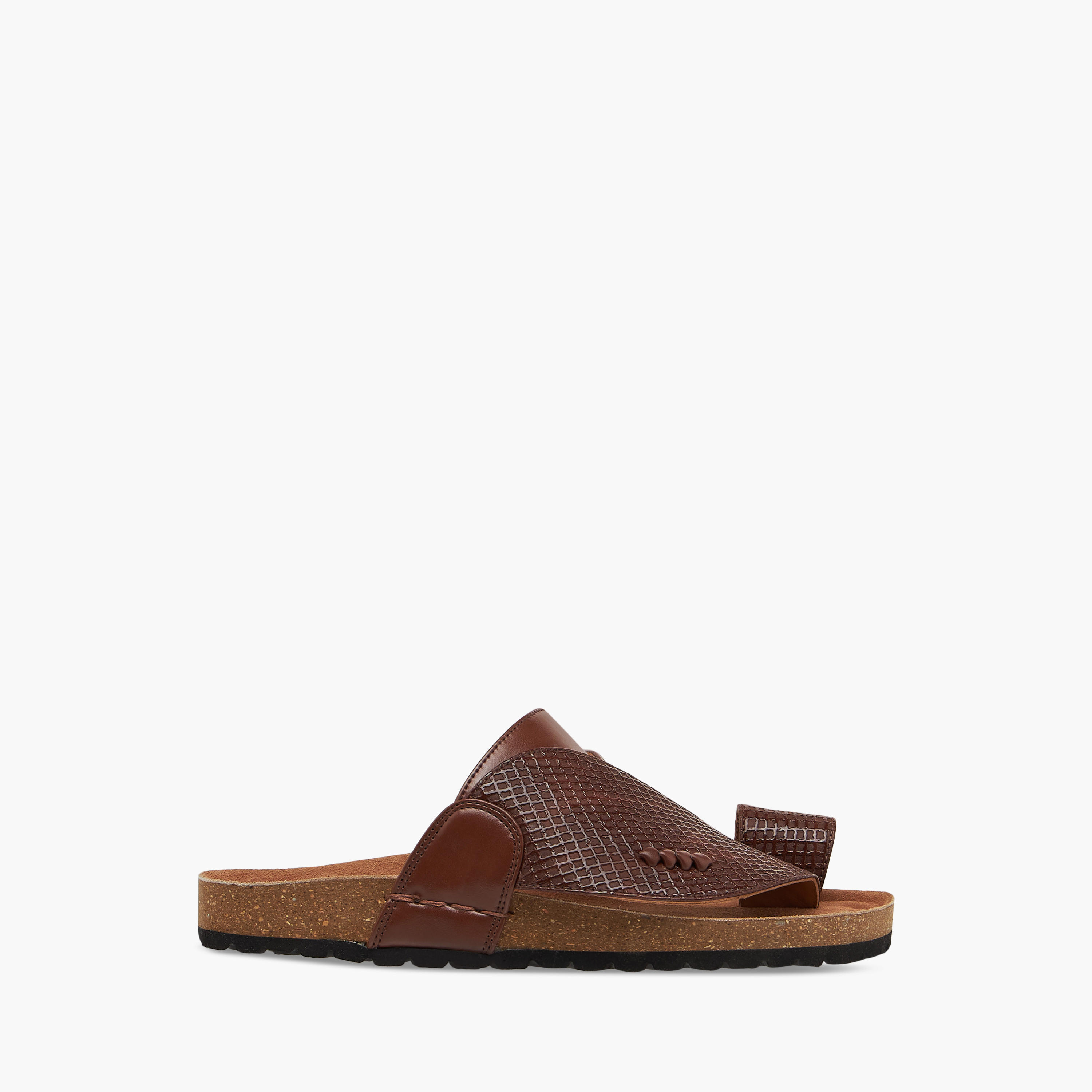 Al Waha Textured Slip-On Arabic Sandals with Toe Loop-boys-shoes-sandals-image-2