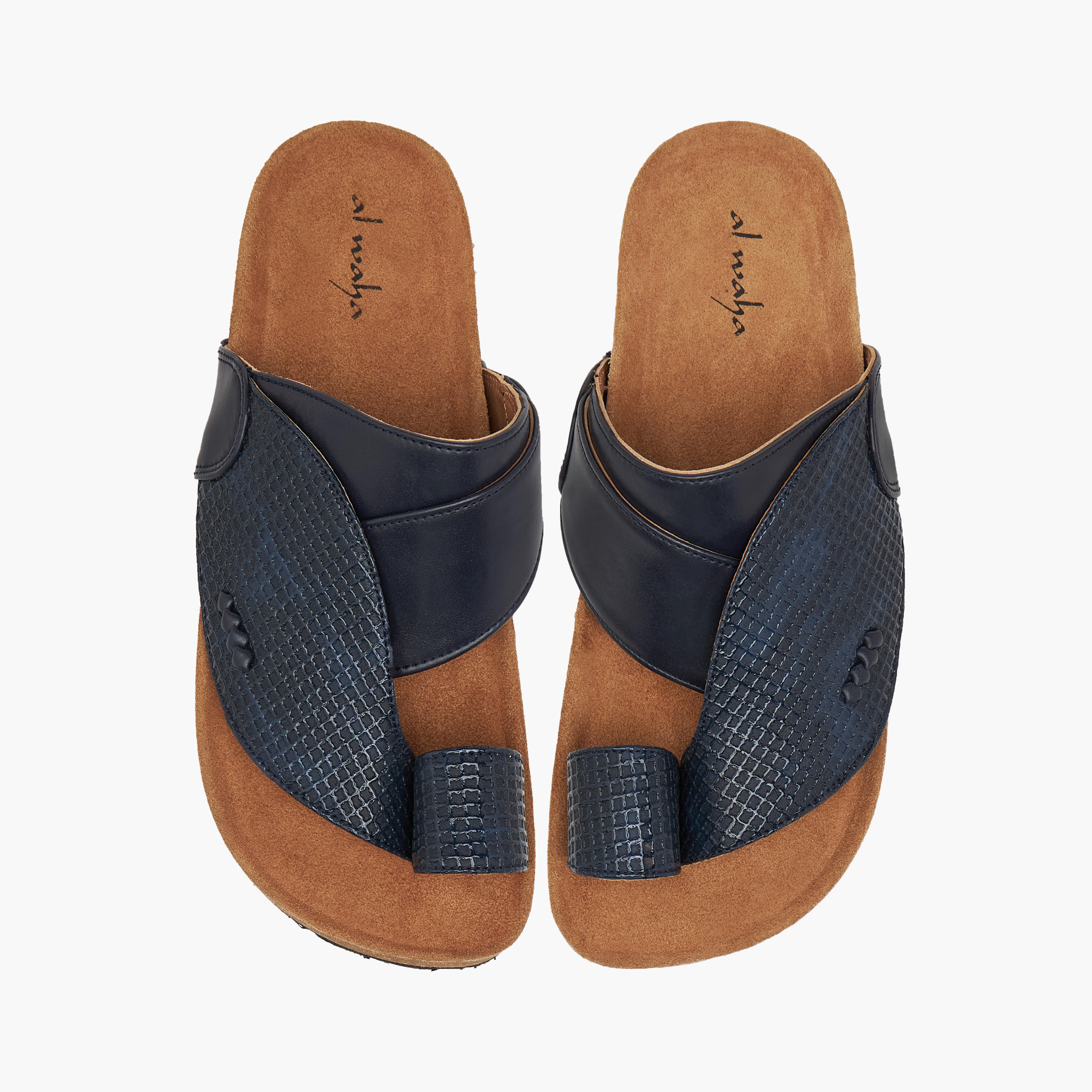 Al Waha Textured Slip-On Arabic Sandals with Toe Loop-boys-shoes-sandals-image-1