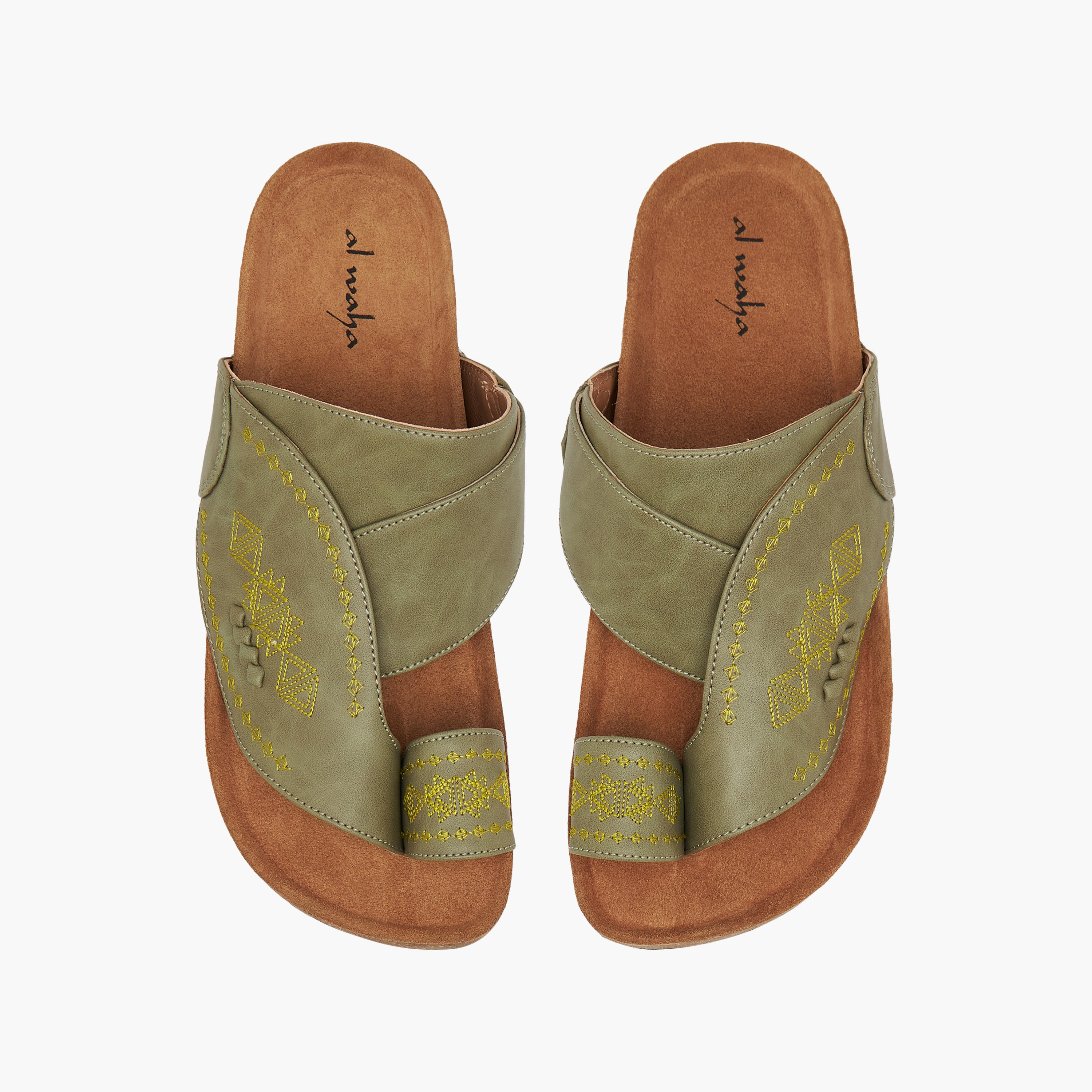 Al Waha Boys Embroidered Leather Arabic Sandals-boys-shoes-sandals-image-1