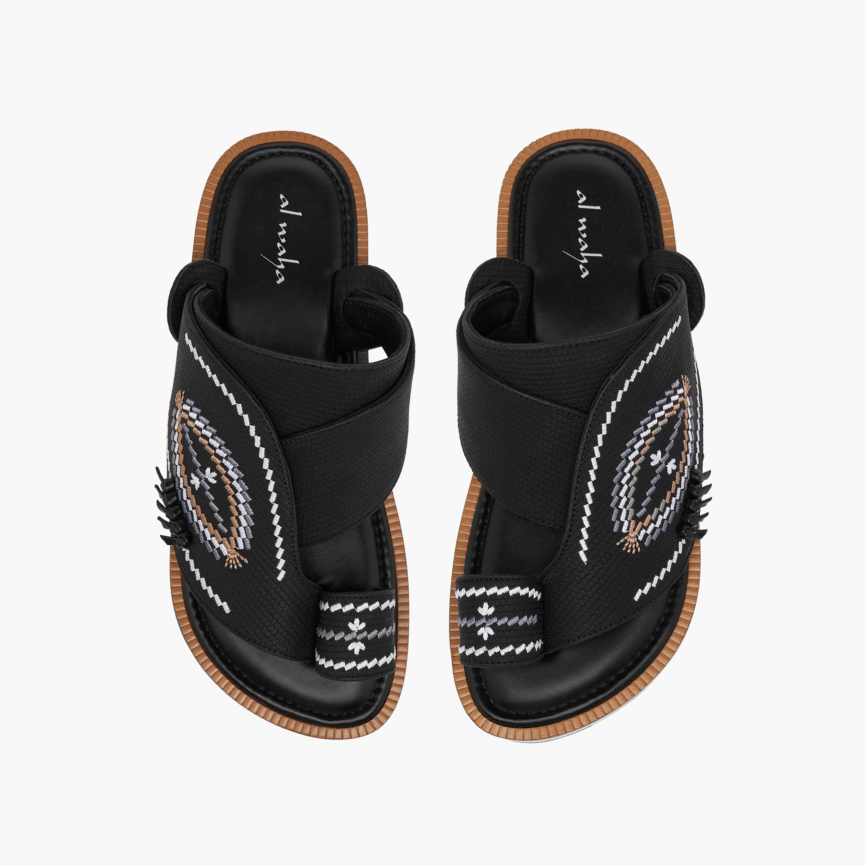 Al Waha Embroidered Slip-On Arabic Sandals with Toe Loop-boys-shoes-sandals-image-1