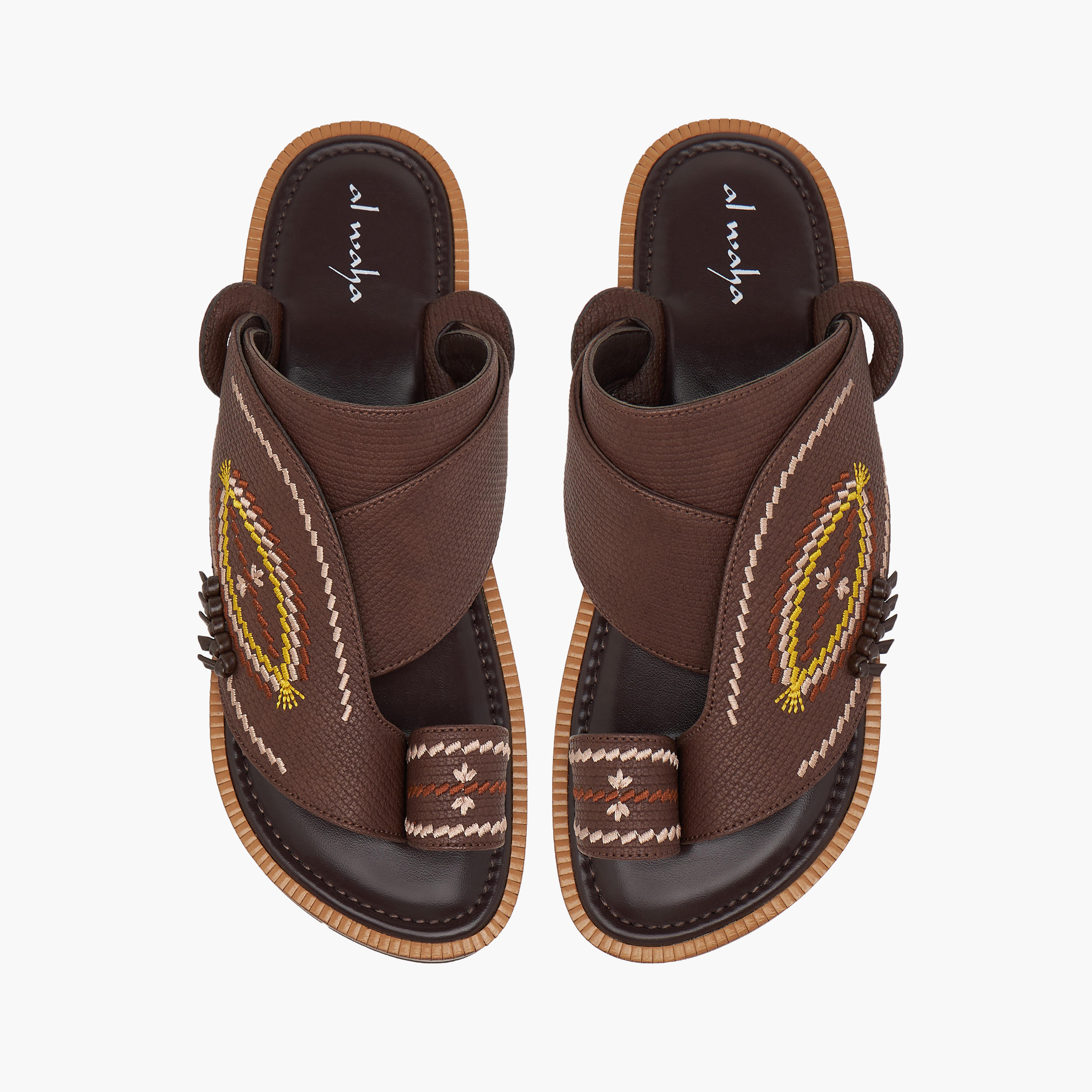 Al Waha Embroidered Slip-On Arabic Sandals with Toe Loop-boys-shoes-sandals-image-1