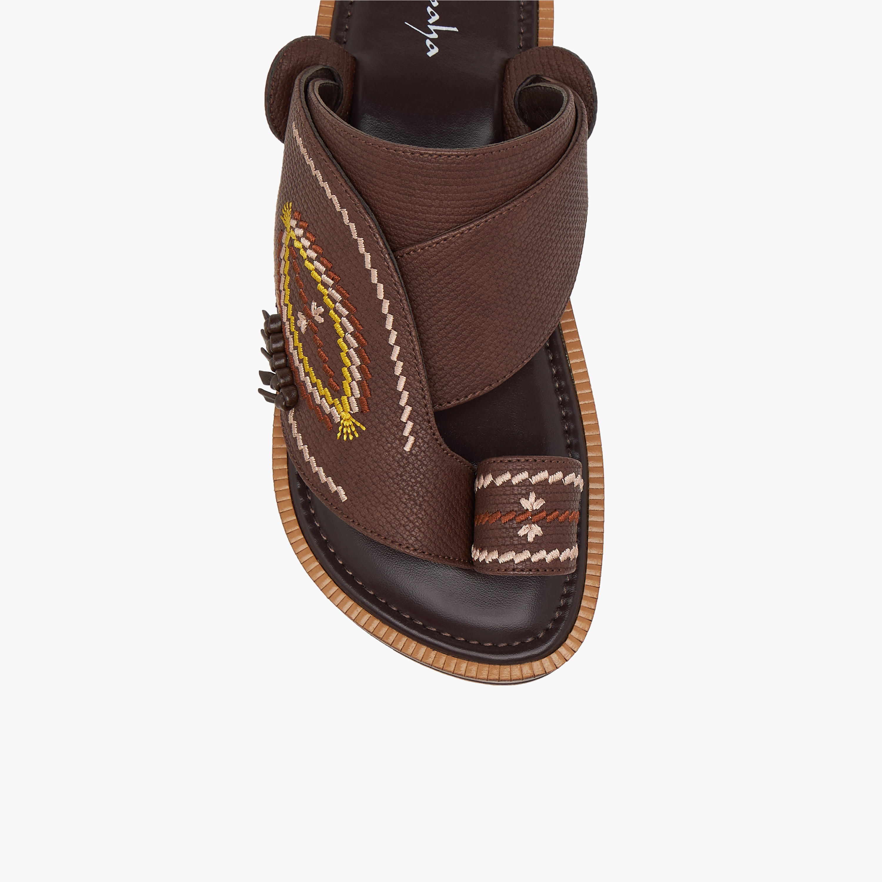 Al Waha Embroidered Slip-On Arabic Sandals with Toe Loop-boys-shoes-sandals-image-3