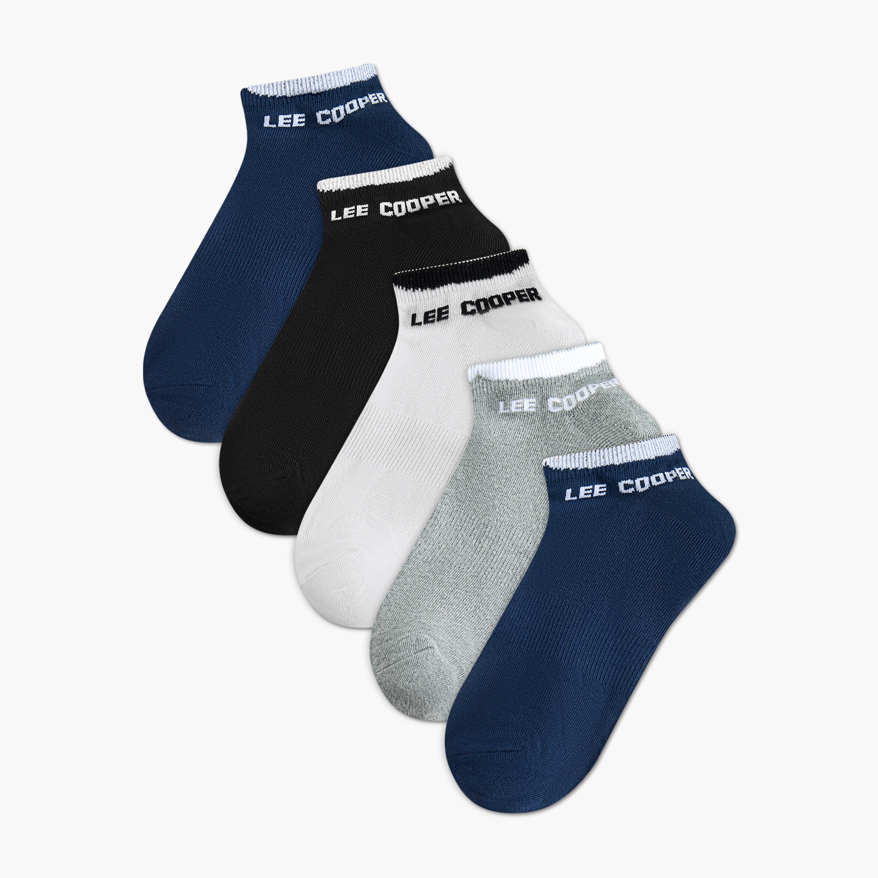 Lee Cooper Men Ankle Length Socks - Set of 5-men-socks-image-1