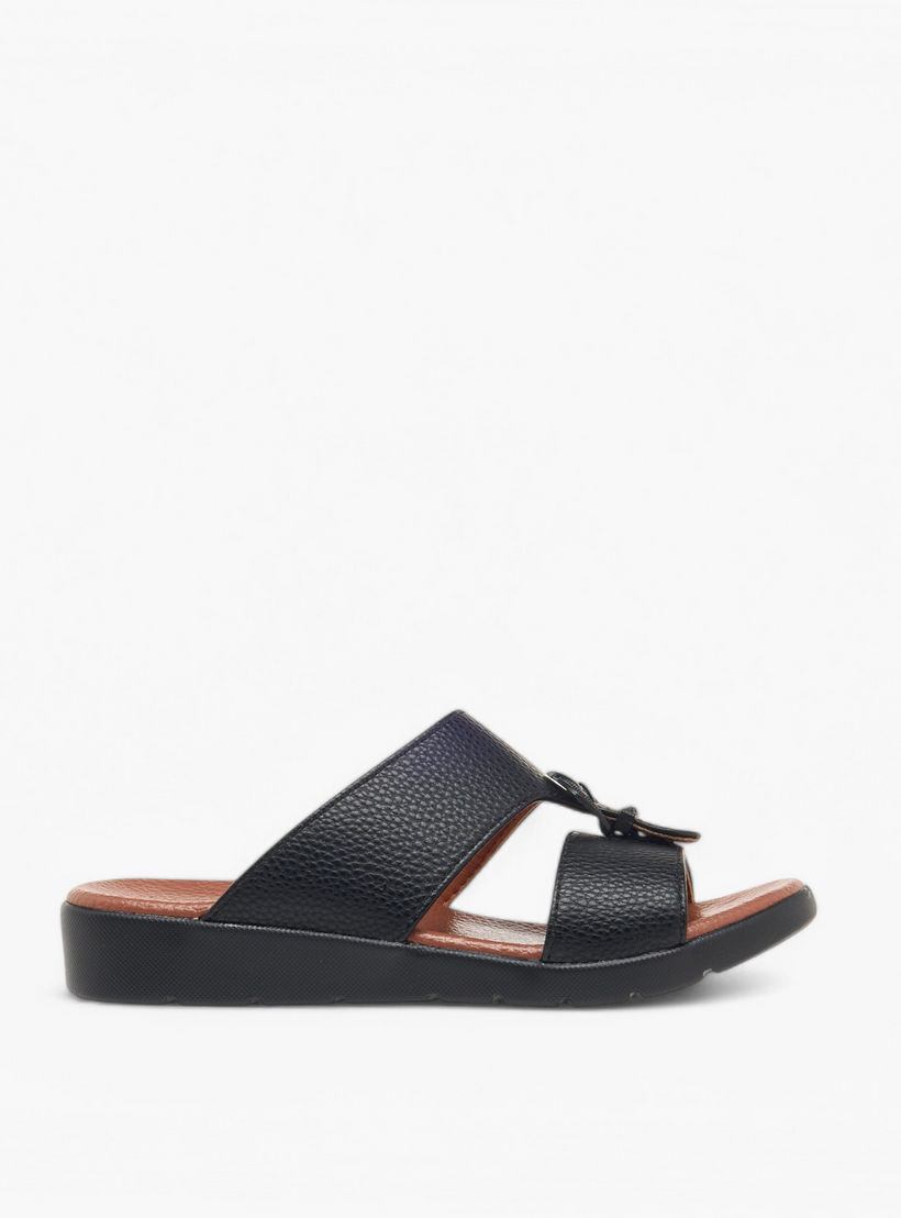 LBL by Shoexpress Textured Slip-On Arabic Sandals with Buckle Accent-boys-shoes-sandals-image-2