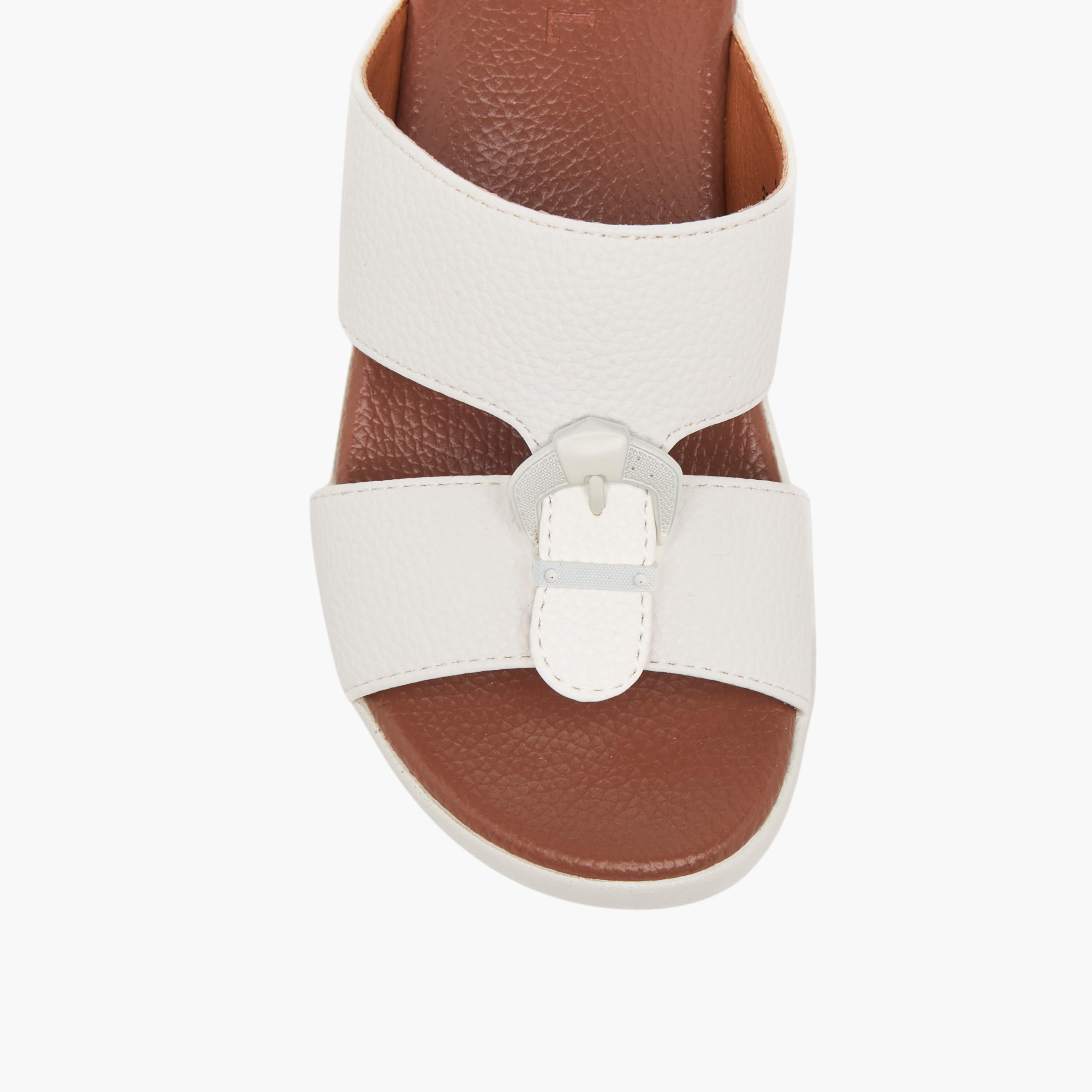 LBL by Shoexpress Textured Slip-On Arabic Sandals with Buckle Accent-boys-shoes-sandals-image-3