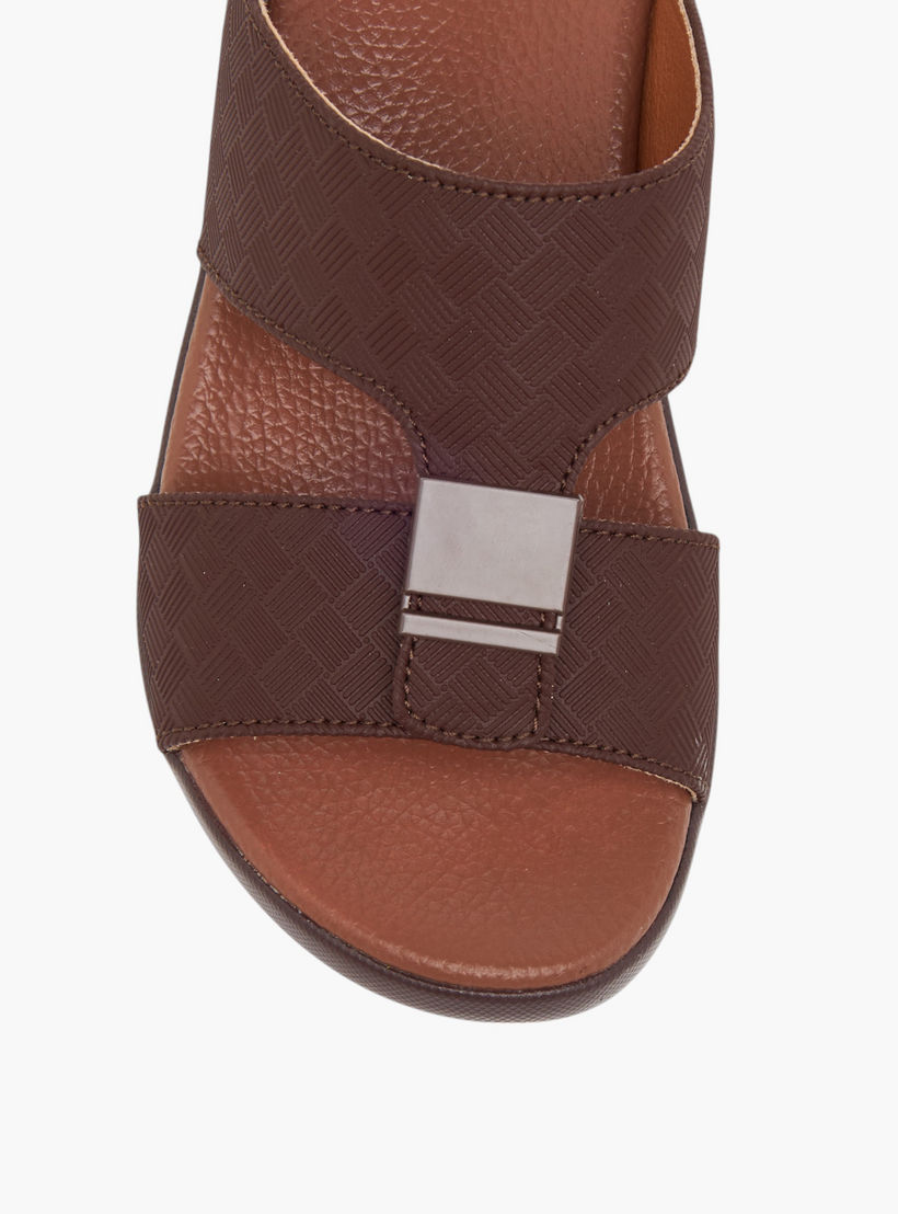 LBL by Shoexpress Textured Slip-On Arabic Sandals with Accent Detail-boys-shoes-sandals-image-3