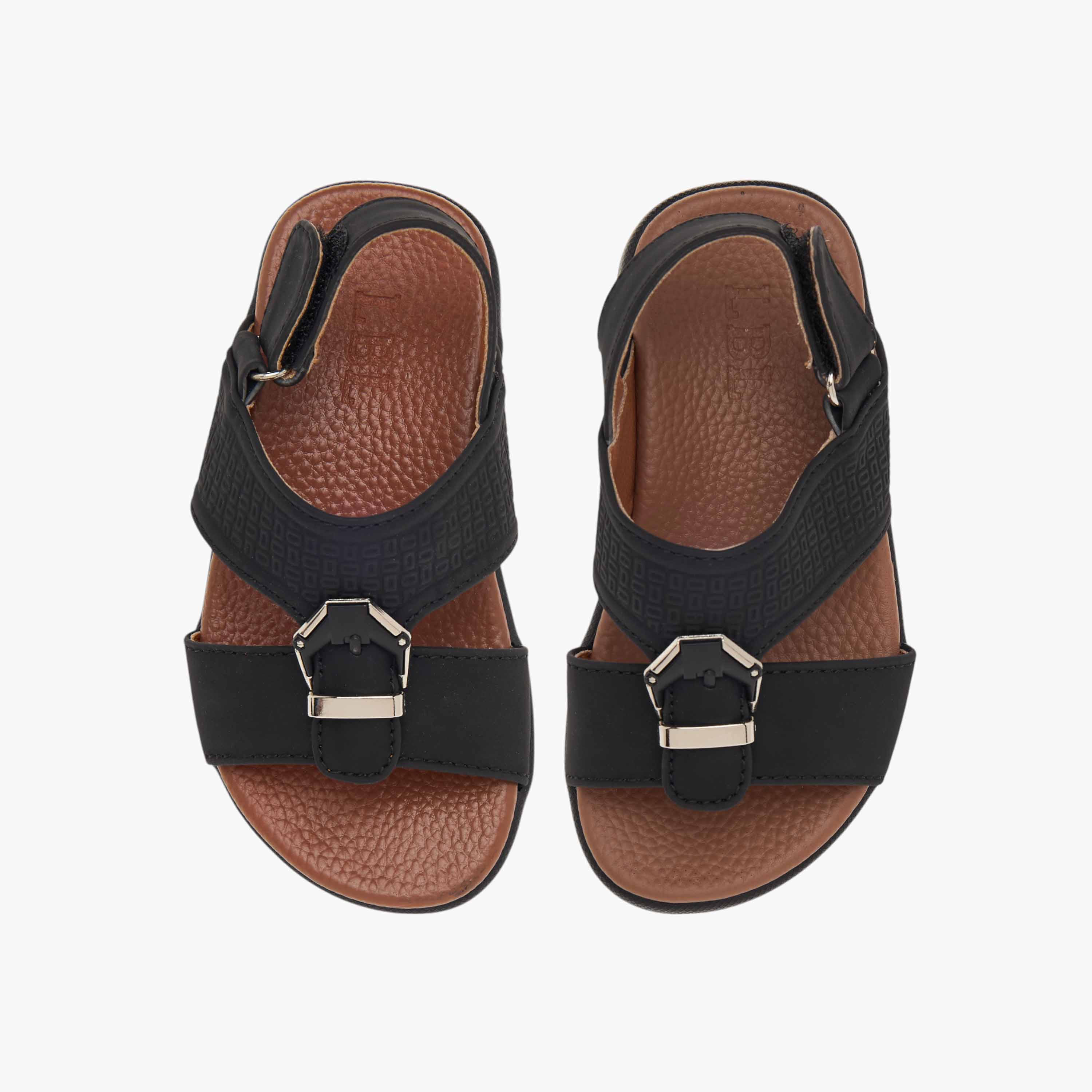 LBL by Shoexpress Textured Arabic Sandals with Hook and Loop Closure-boys-shoes-sandals-image-1
