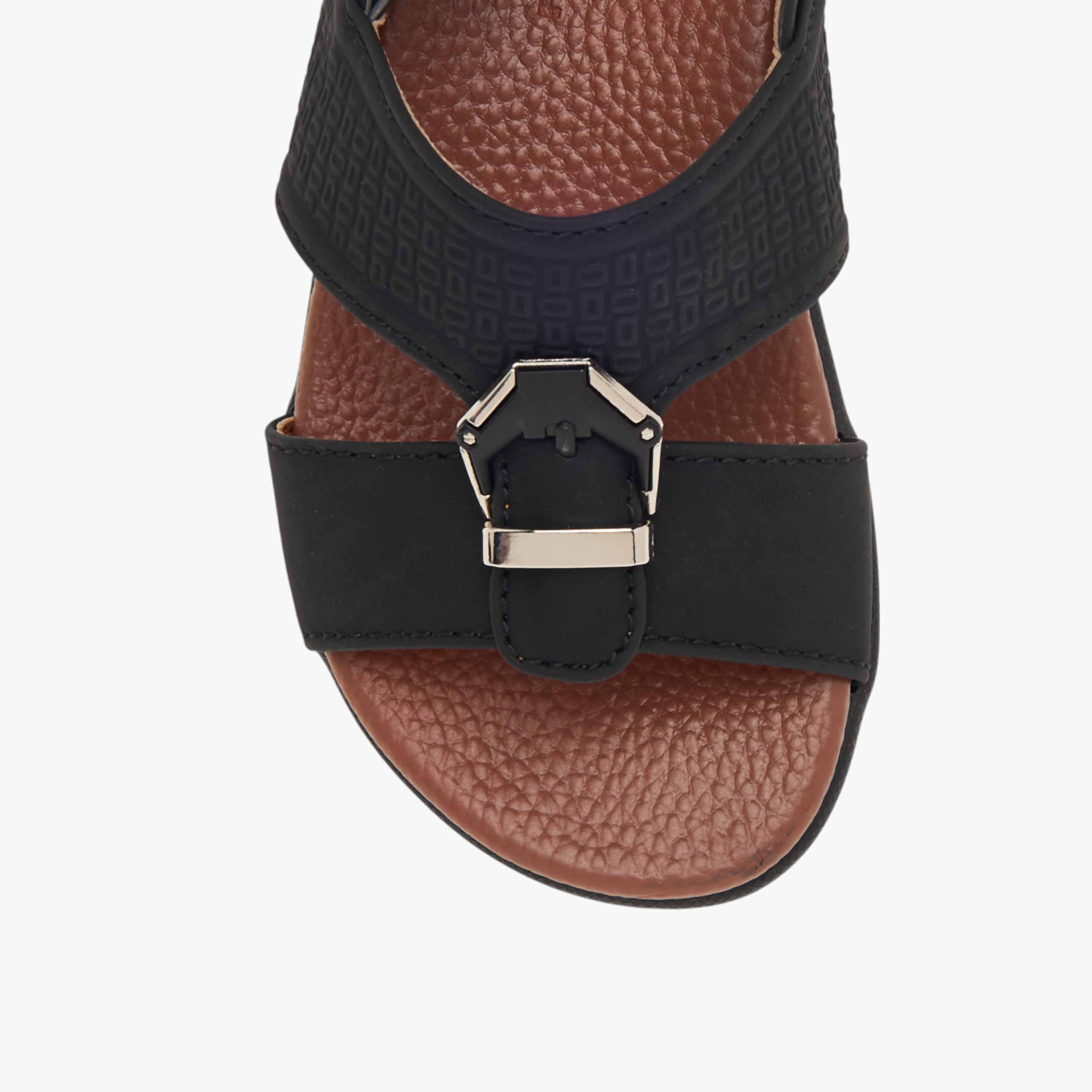 LBL by Shoexpress Textured Arabic Sandals with Hook and Loop Closure-boys-shoes-sandals-image-3