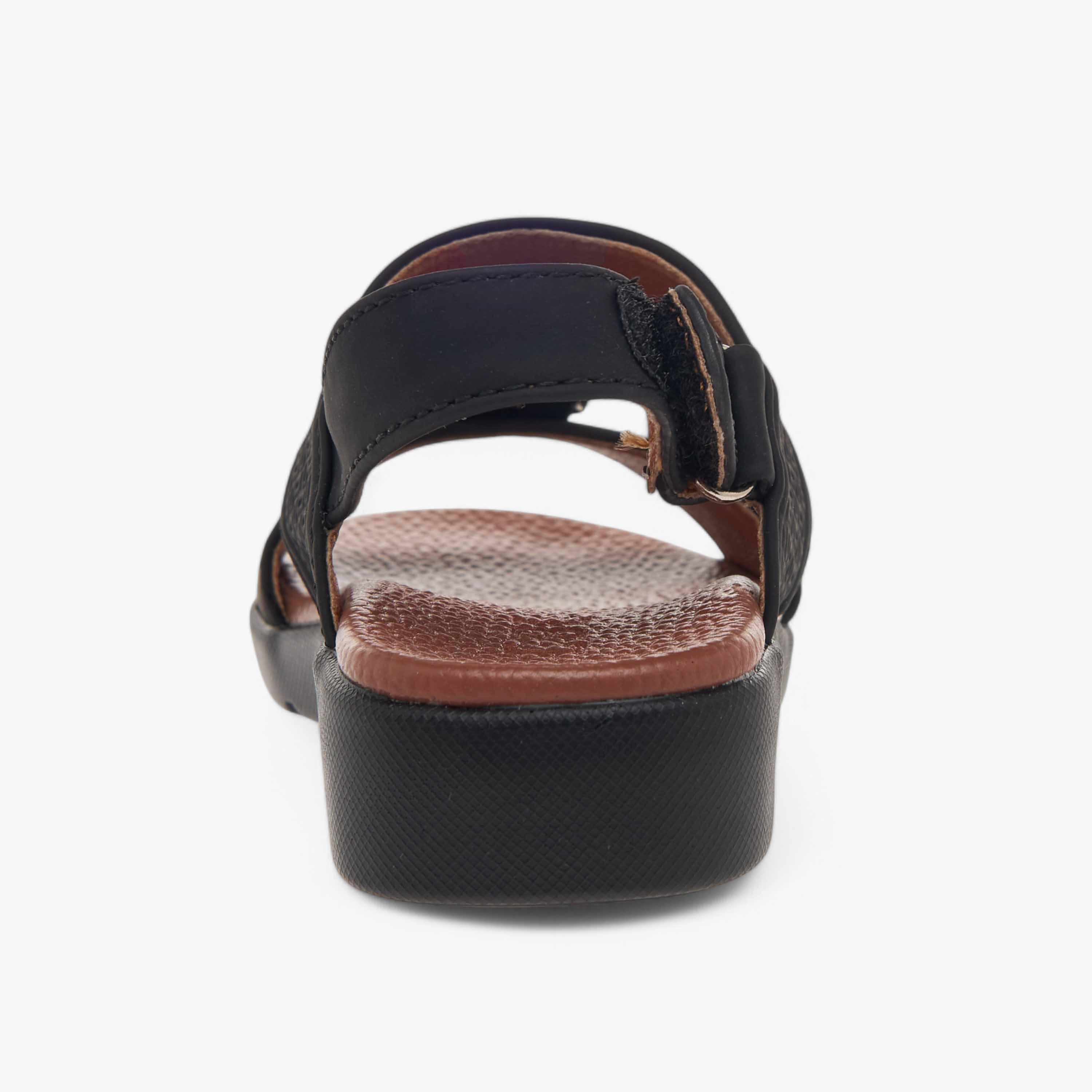 LBL by Shoexpress Textured Arabic Sandals with Hook and Loop Closure-boys-shoes-sandals-image-4