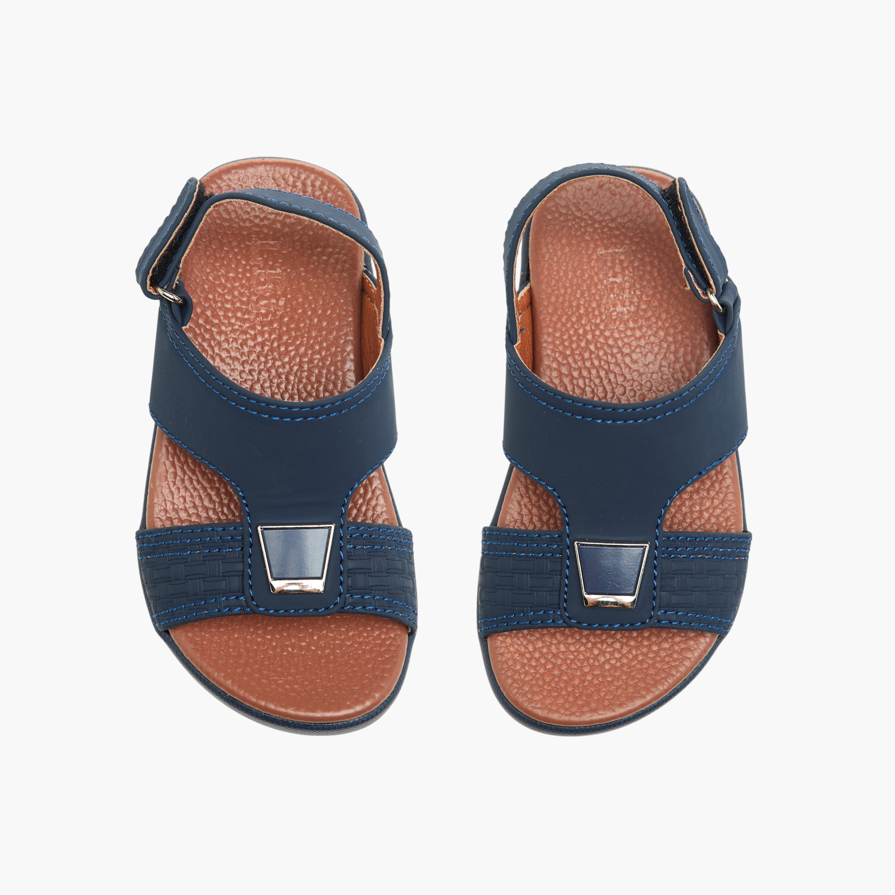 LBL by Shoexpress Textured Arabic Sandals with Hook and Loop Closure-boys-shoes-sandals-image-1