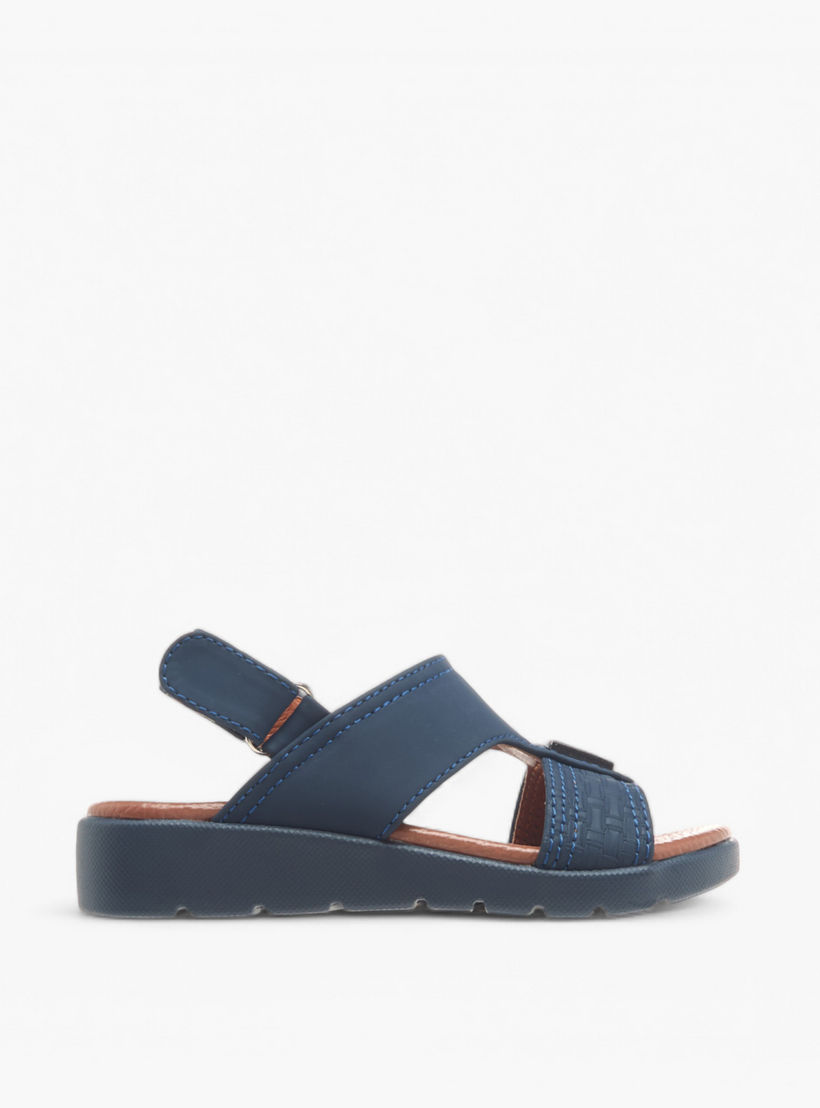 LBL by Shoexpress Textured Arabic Sandals with Hook and Loop Closure-boys-shoes-sandals-image-2