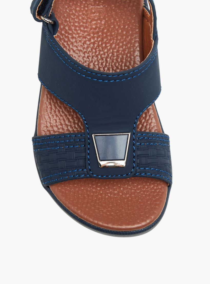 LBL by Shoexpress Textured Arabic Sandals with Hook and Loop Closure-boys-shoes-sandals-image-3