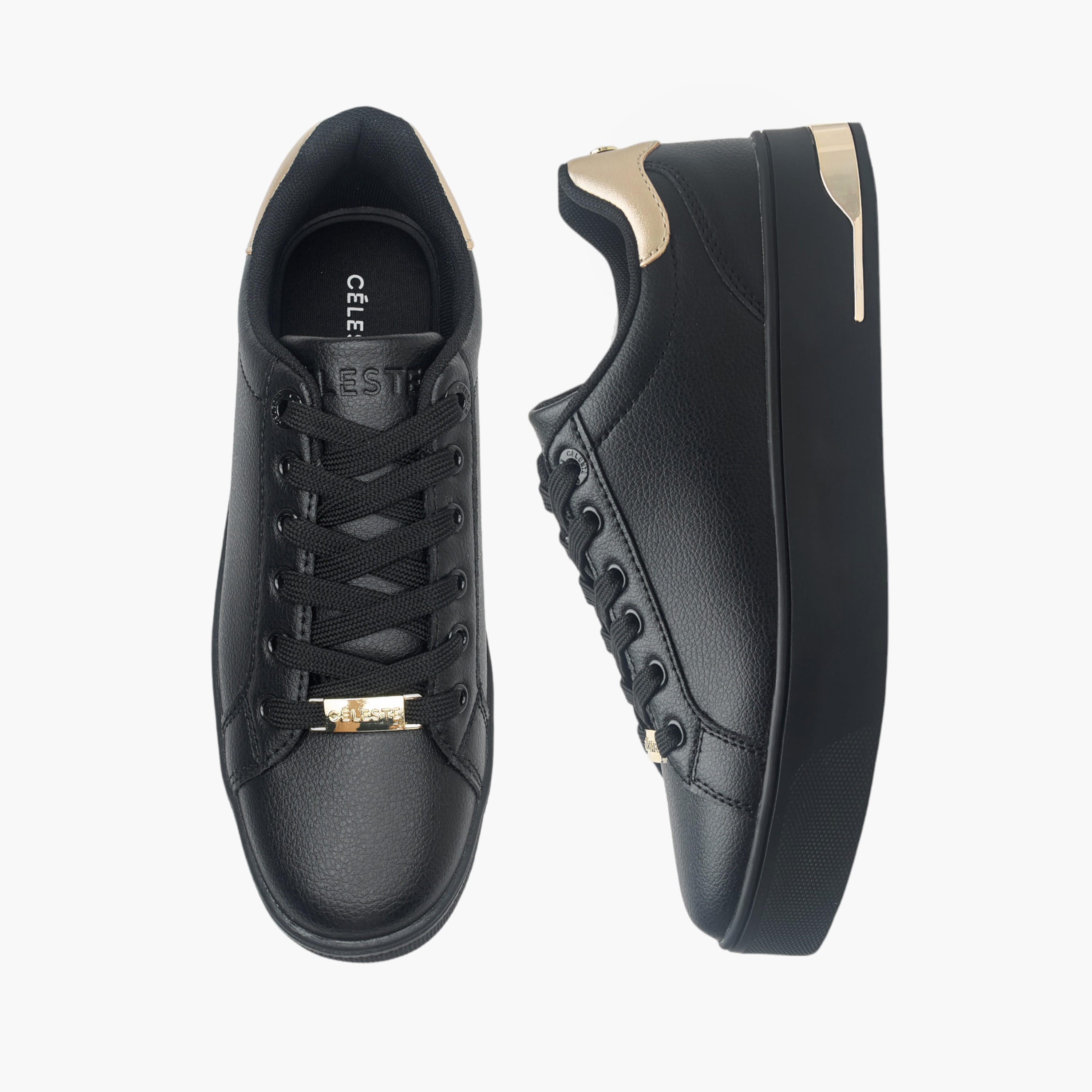 Celeste Women's Solid Chunky Sneakers with Lace-Up Closure-women-shoes-sneakers-image-1