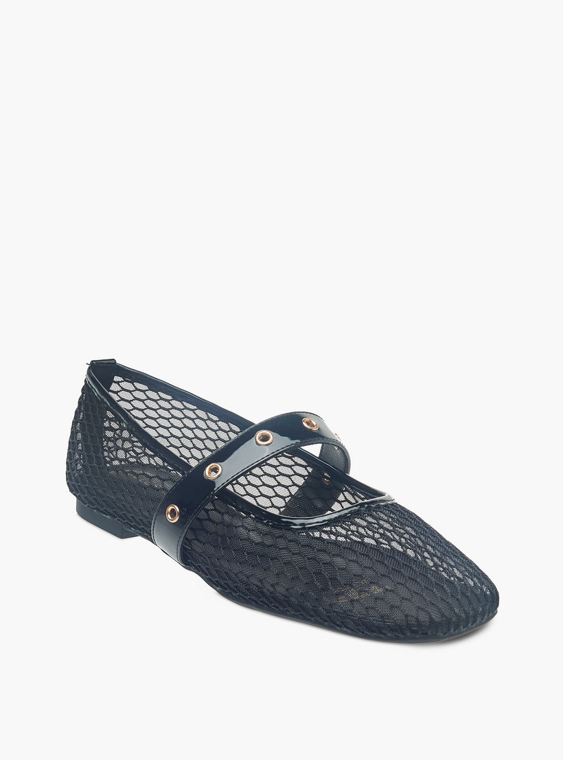حذاء ماري جين بارز الملمس سهل الارتداء للنساء من سيليست-women-shoes-ballerinas-image-2