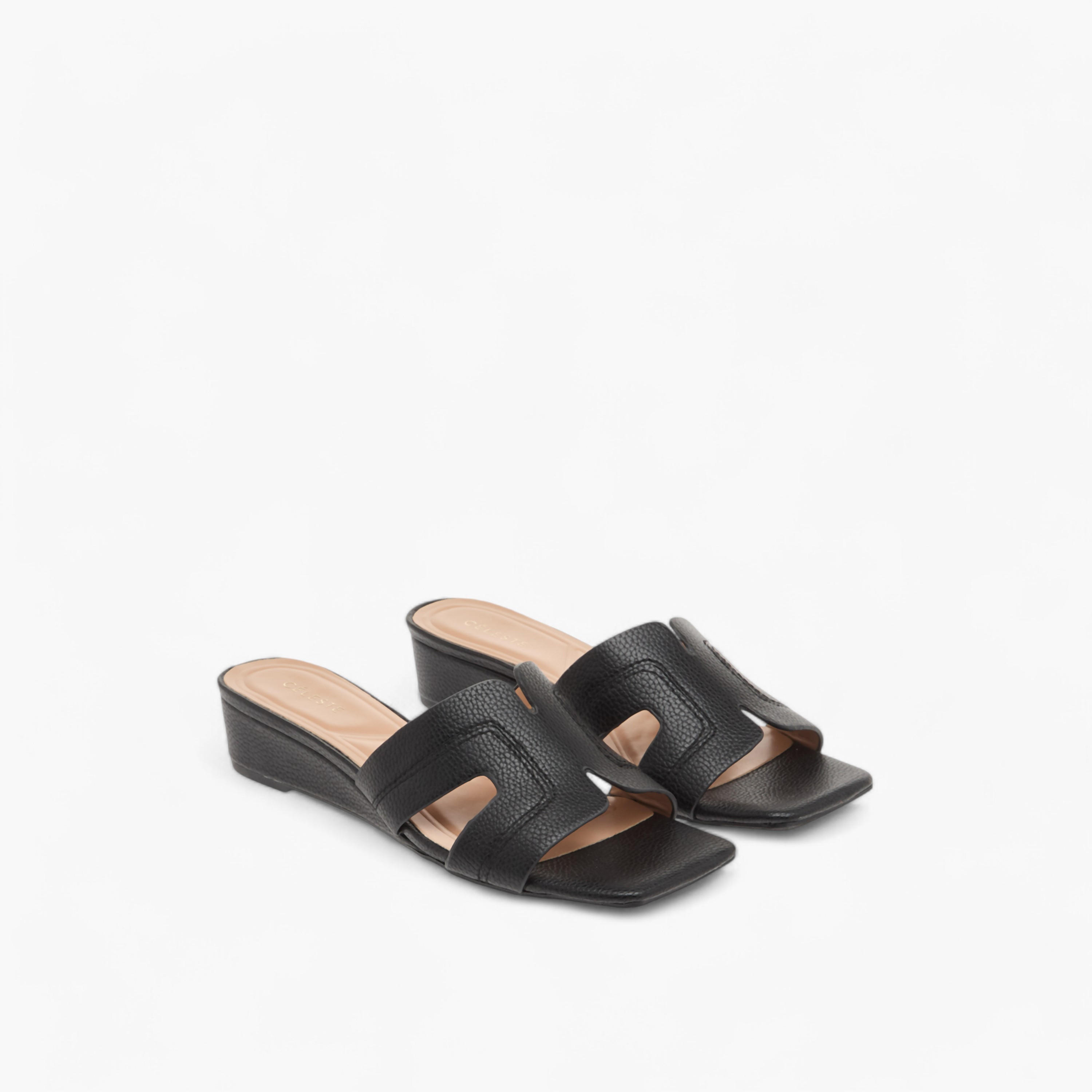 Celeste Women's Solid Slip-On Sandals with Wedge Heels-women-shoes-sandals-heeled-image-1