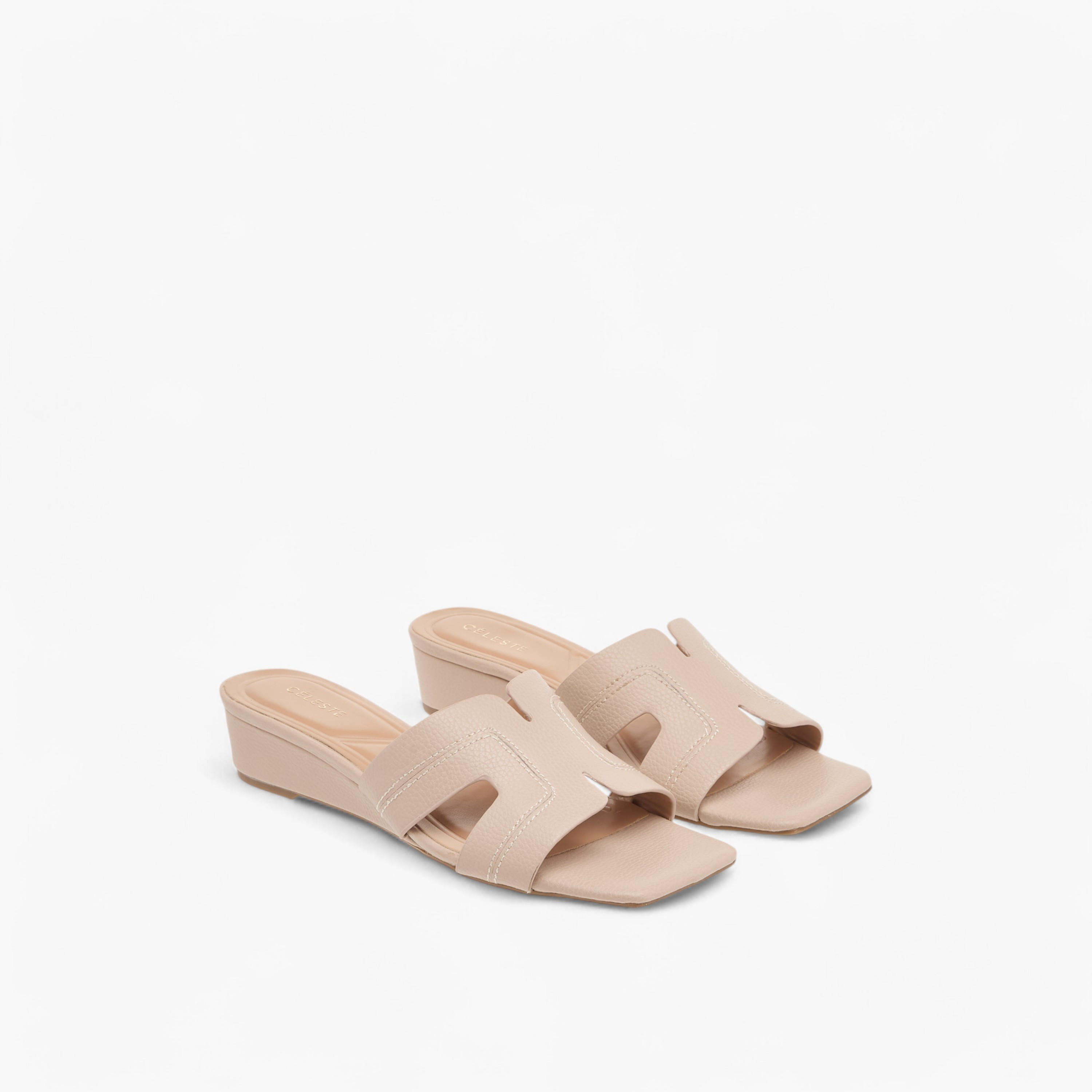 Celeste Women's Solid Slip-On Sandals with Wedge Heels-women-shoes-sandals-heeled-image-1