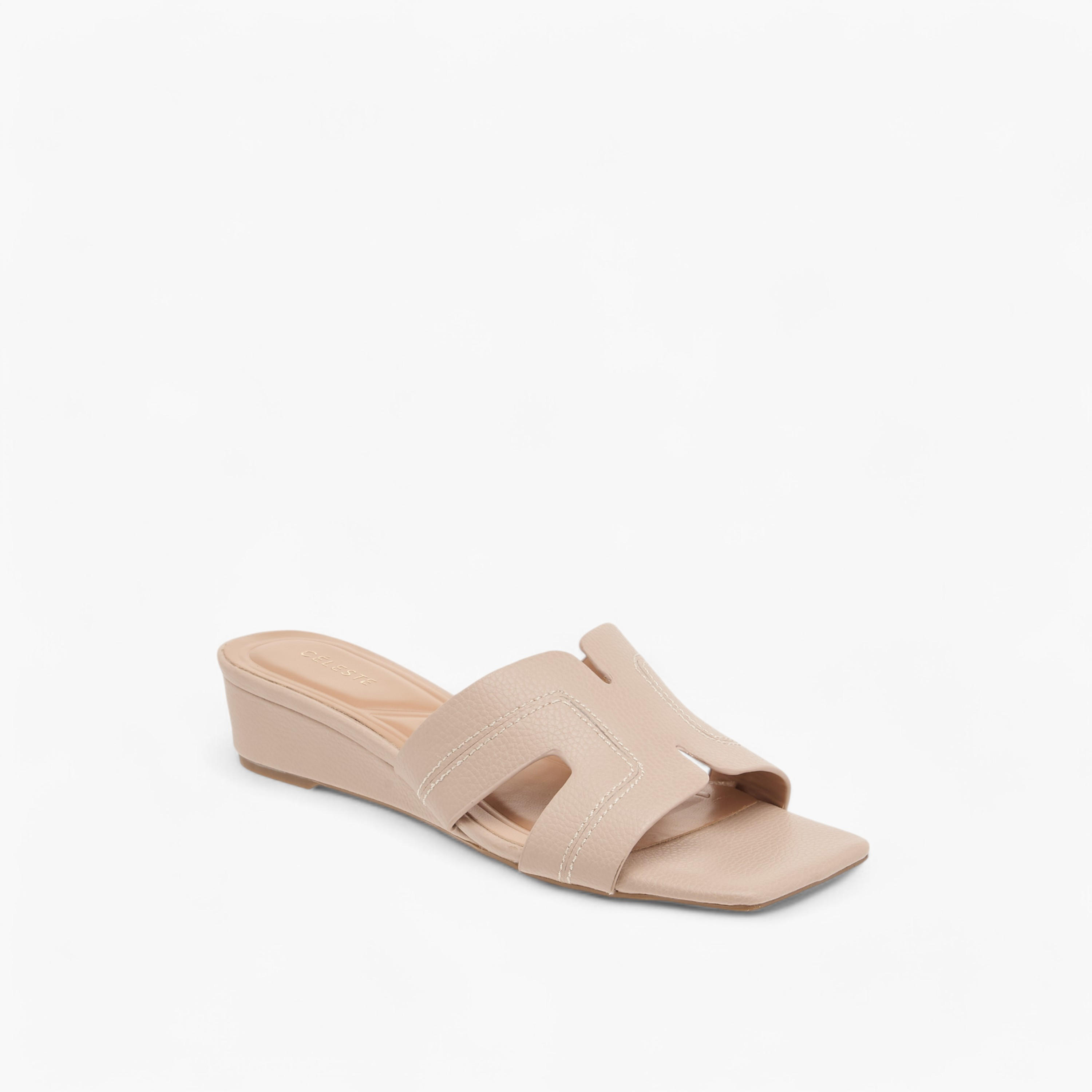 Celeste Women's Solid Slip-On Sandals with Wedge Heels-women-shoes-sandals-heeled-image-2