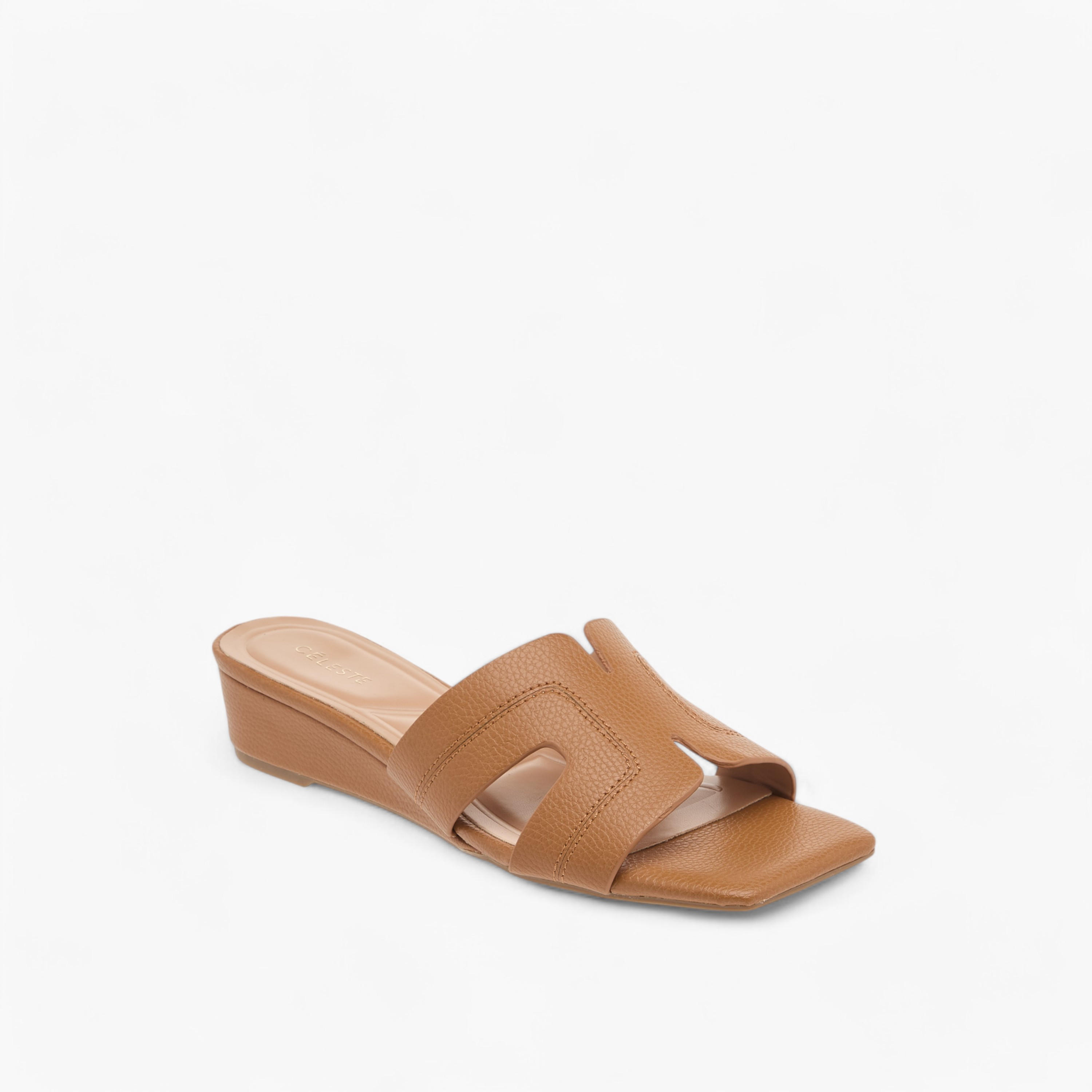 Celeste Women's Solid Slip-On Sandals with Wedge Heels-women-shoes-sandals-heeled-image-2