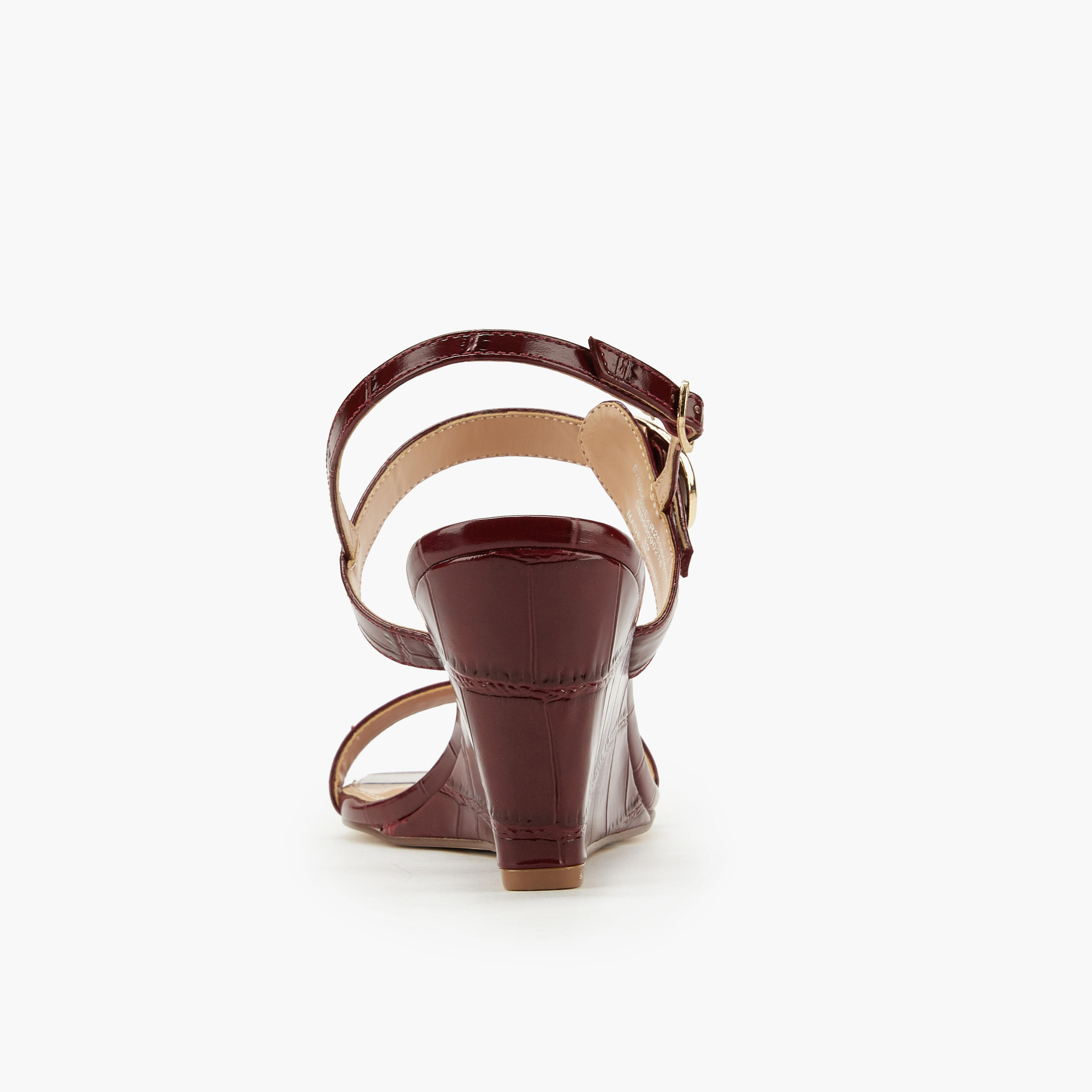 Celeste Women's Solid Wedge Heeled Sandals with Buckle Closure-women-shoes-sandals-heeled-image-5