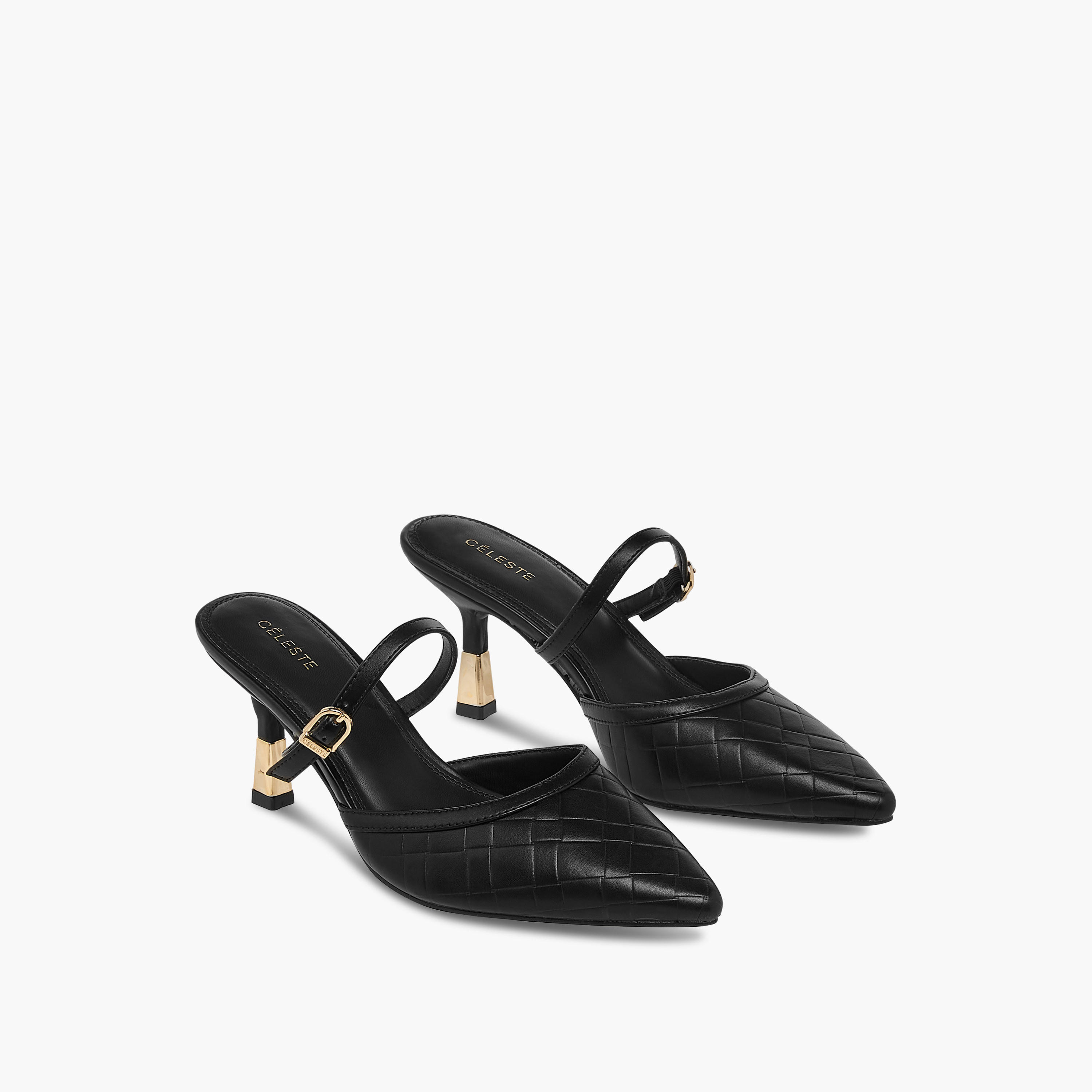 حذاء ميول بارز الملمس بمقدمة مدببة وكعب مدبب للنساء من سيليست-women-shoes-heels-image-1