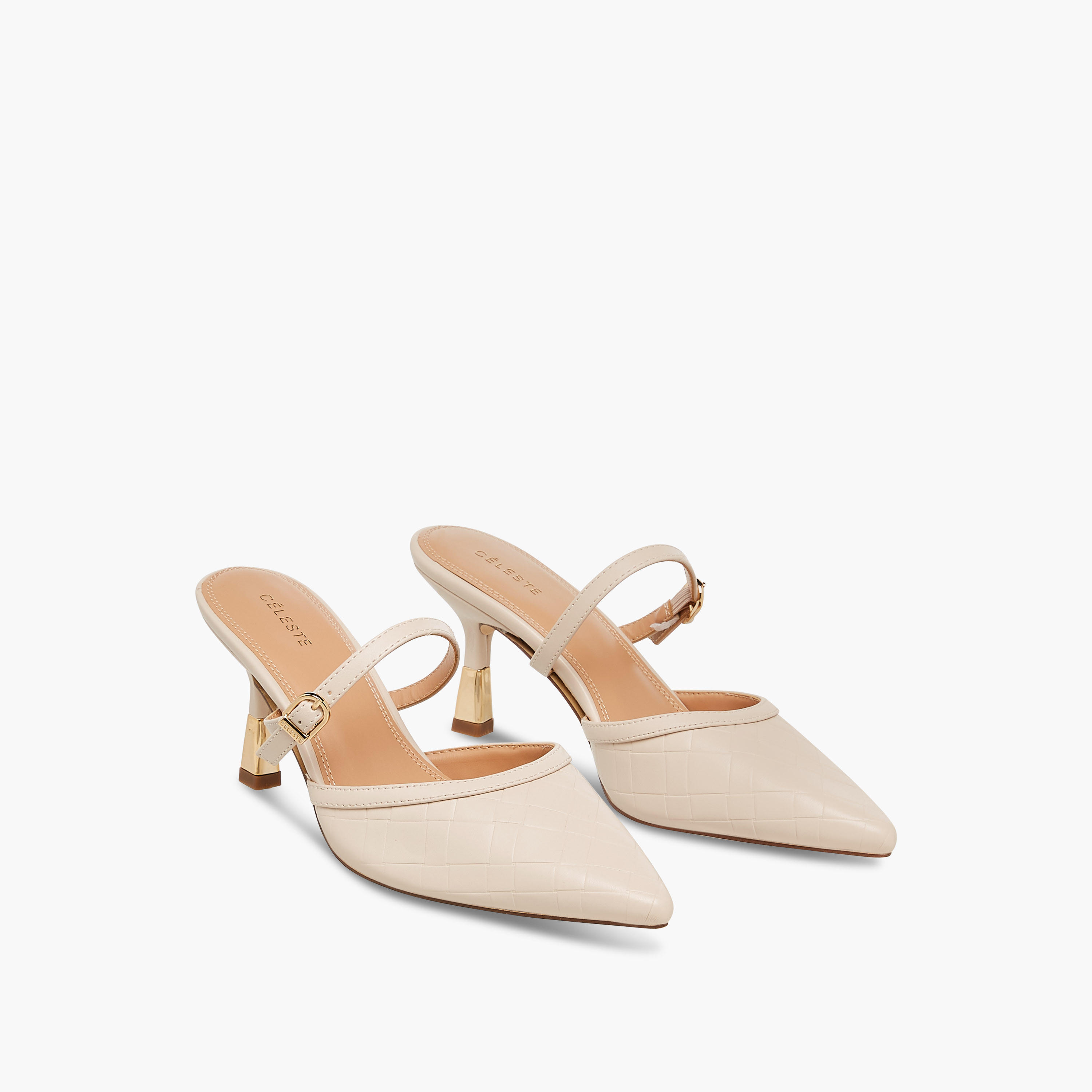 حذاء ميول بارز الملمس بمقدمة مدببة وكعب مدبب للنساء من سيليست-women-shoes-heels-image-1