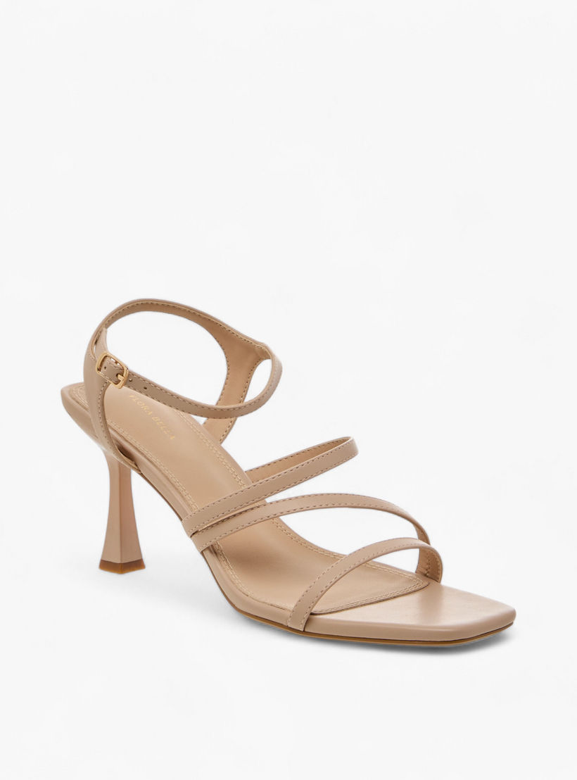 Flora Bella Solid Strap Sandals with Flared Heels and Buckle Closure-women-shoes-sandals-heeled-image-2