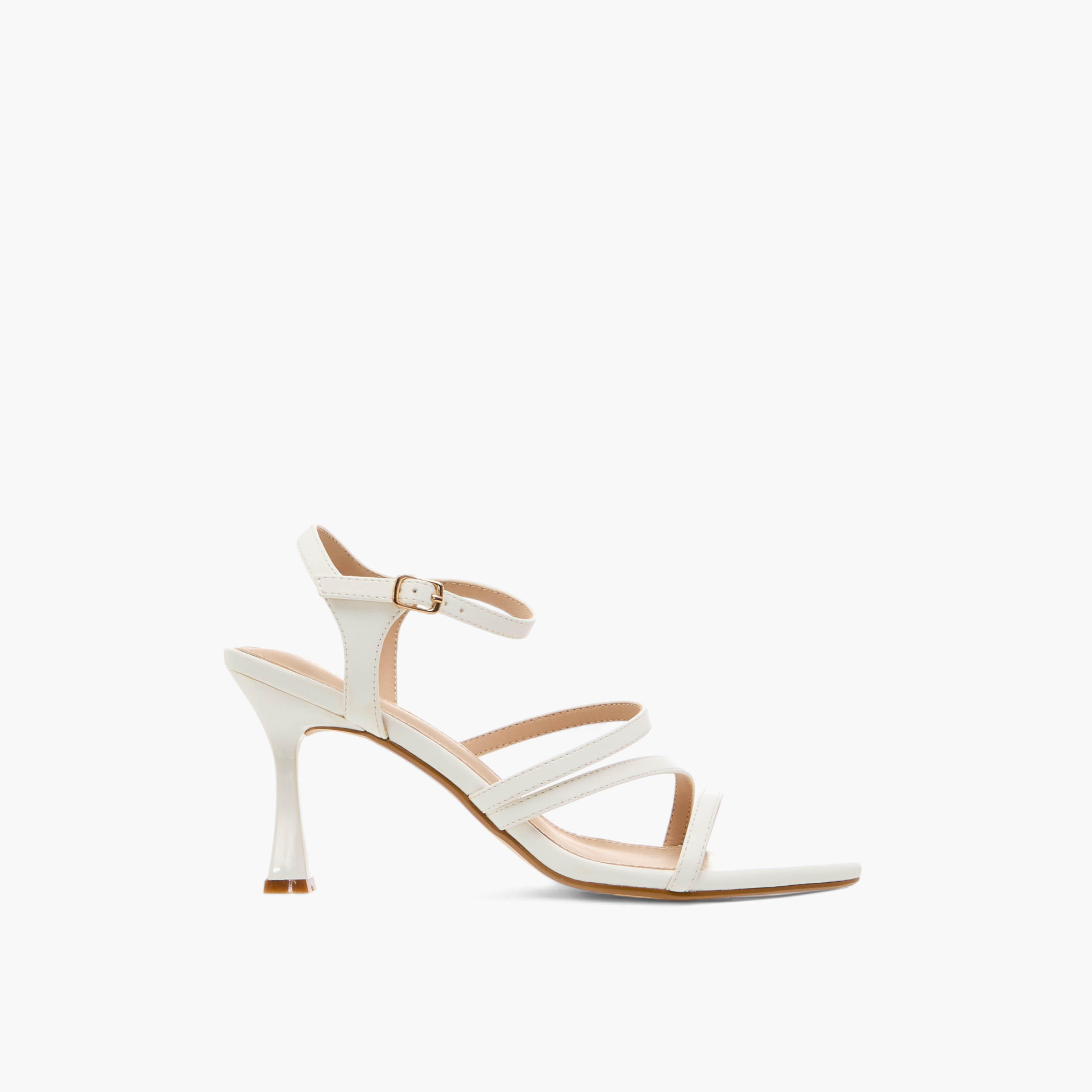 Flora Bella Solid Strap Sandals with Flared Heels and Buckle Closure-women-shoes-sandals-heeled-image-3