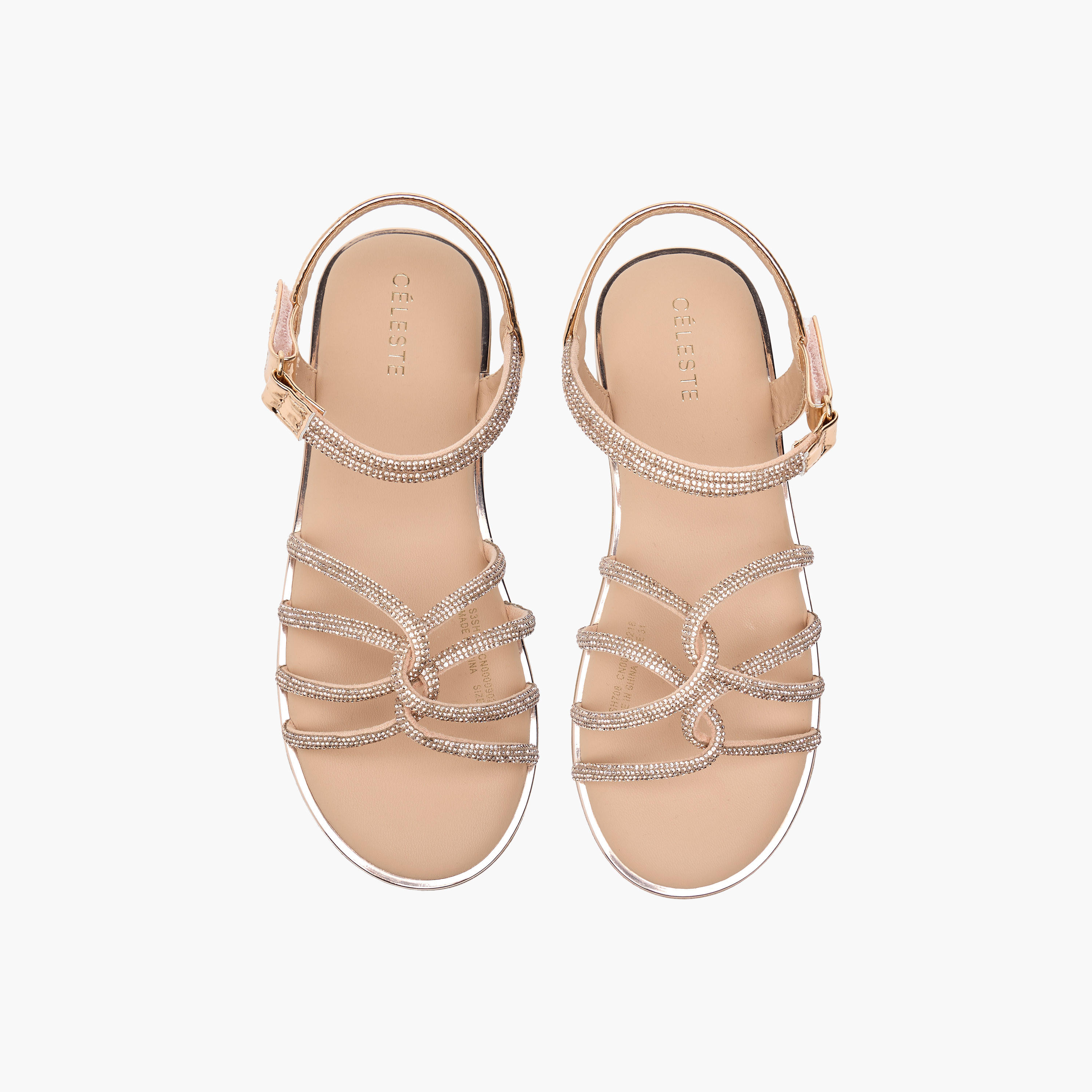 Celeste Girl's Embellished Sandals with Hook and Loop Closure-girls-shoes-sandals-image-1
