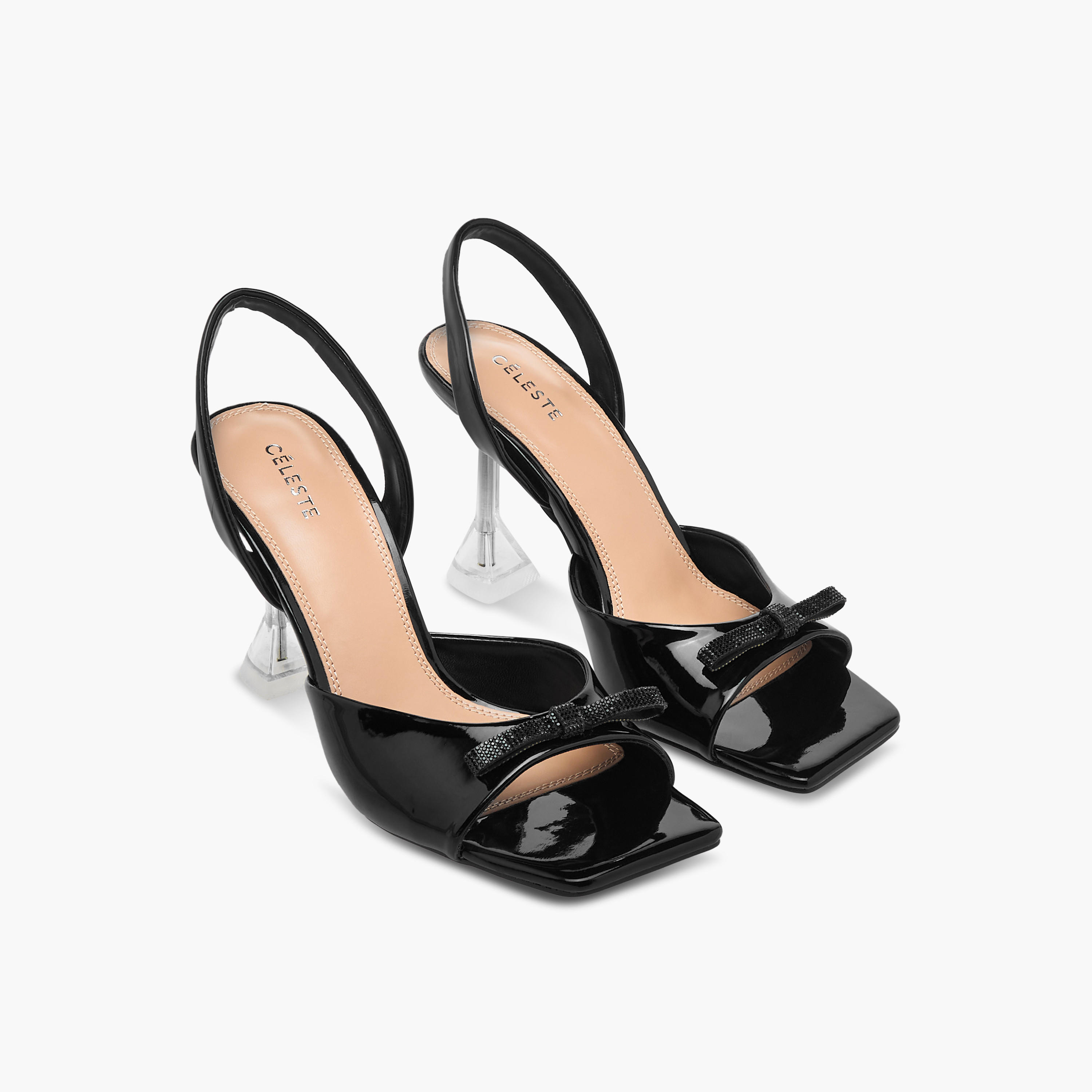 صندل سهل الارتداء بكعب ستيليتو مزين بفيونكة للنساء من سيسلت-women-shoes-sandals-heeled-image-1