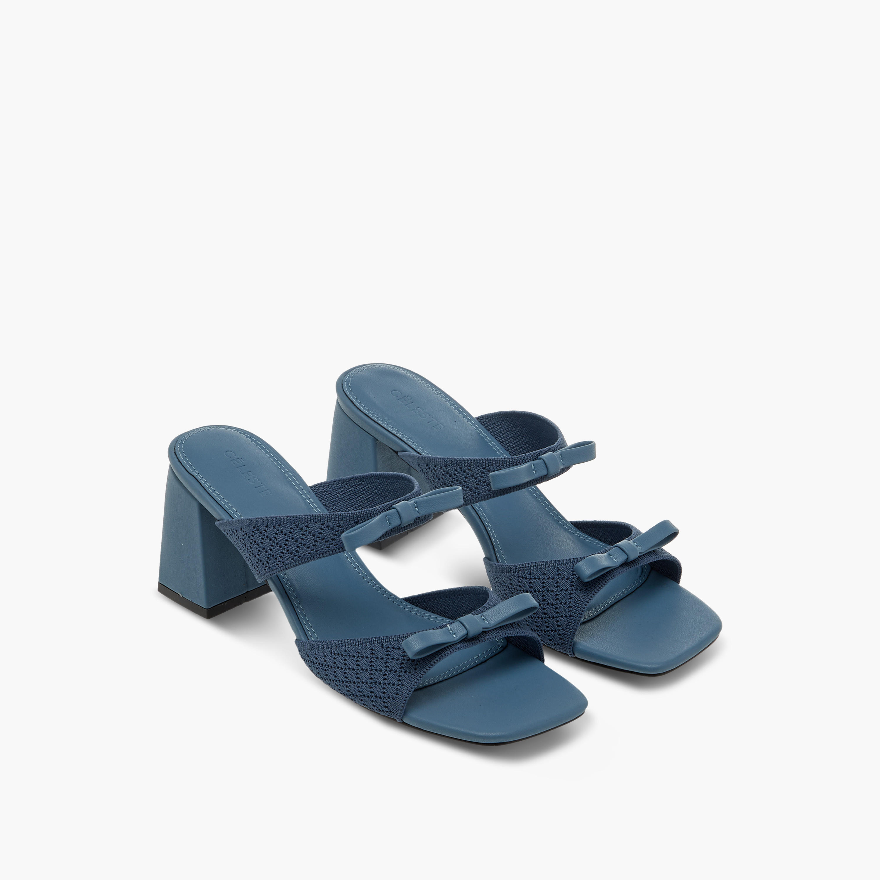 Celeste Women's Bow Accent Slip-On Sandals with Block Heels-women-shoes-sandals-heeled-image-1