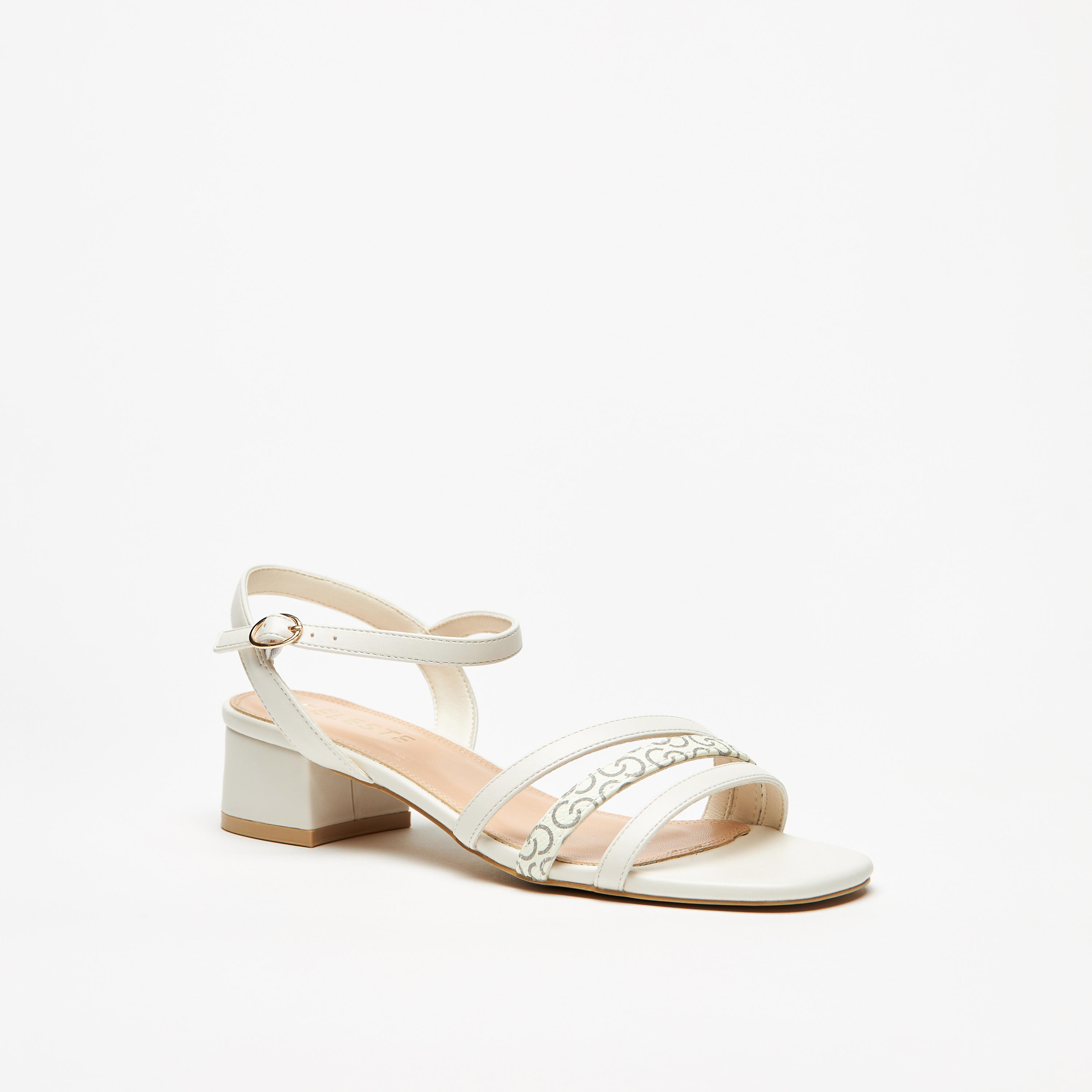 Celeste Women's Solid Sandals with Buckle Closure and Block Heel-women-shoes-heels-image-1