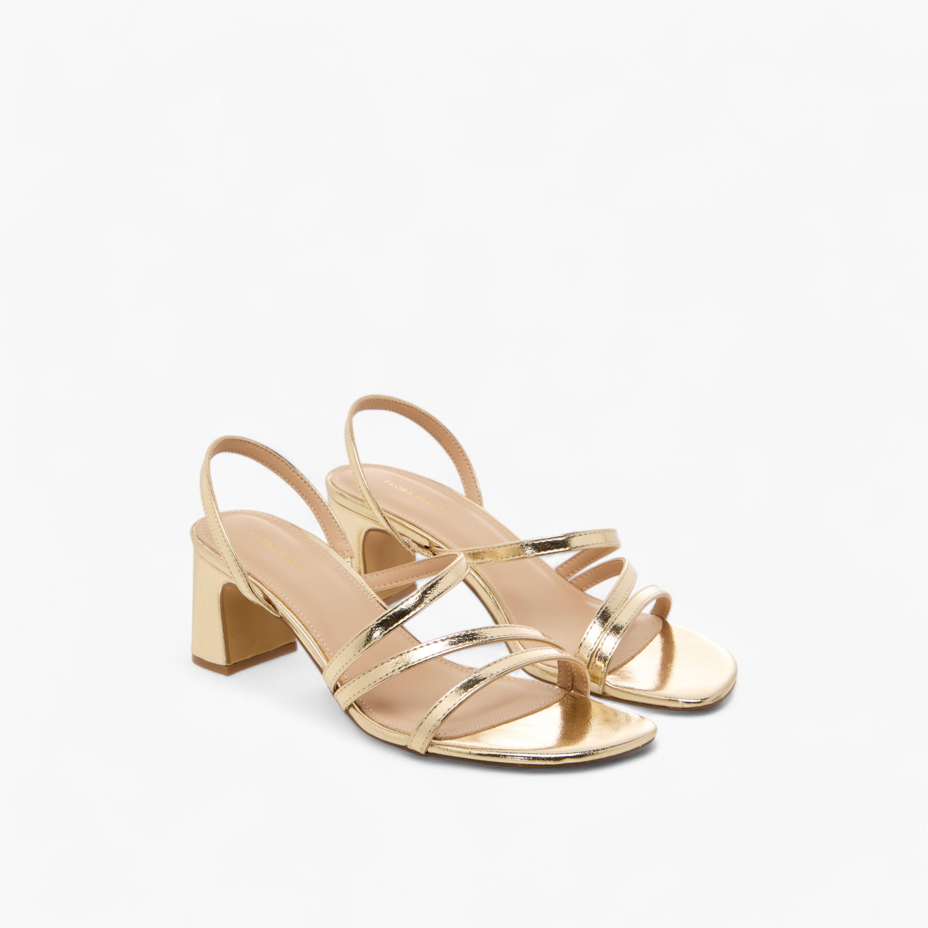 صندل ميتالك بحزام خلفي وكعب سميك من فلورا بيلا-women-shoes-sandals-heeled-image-1
