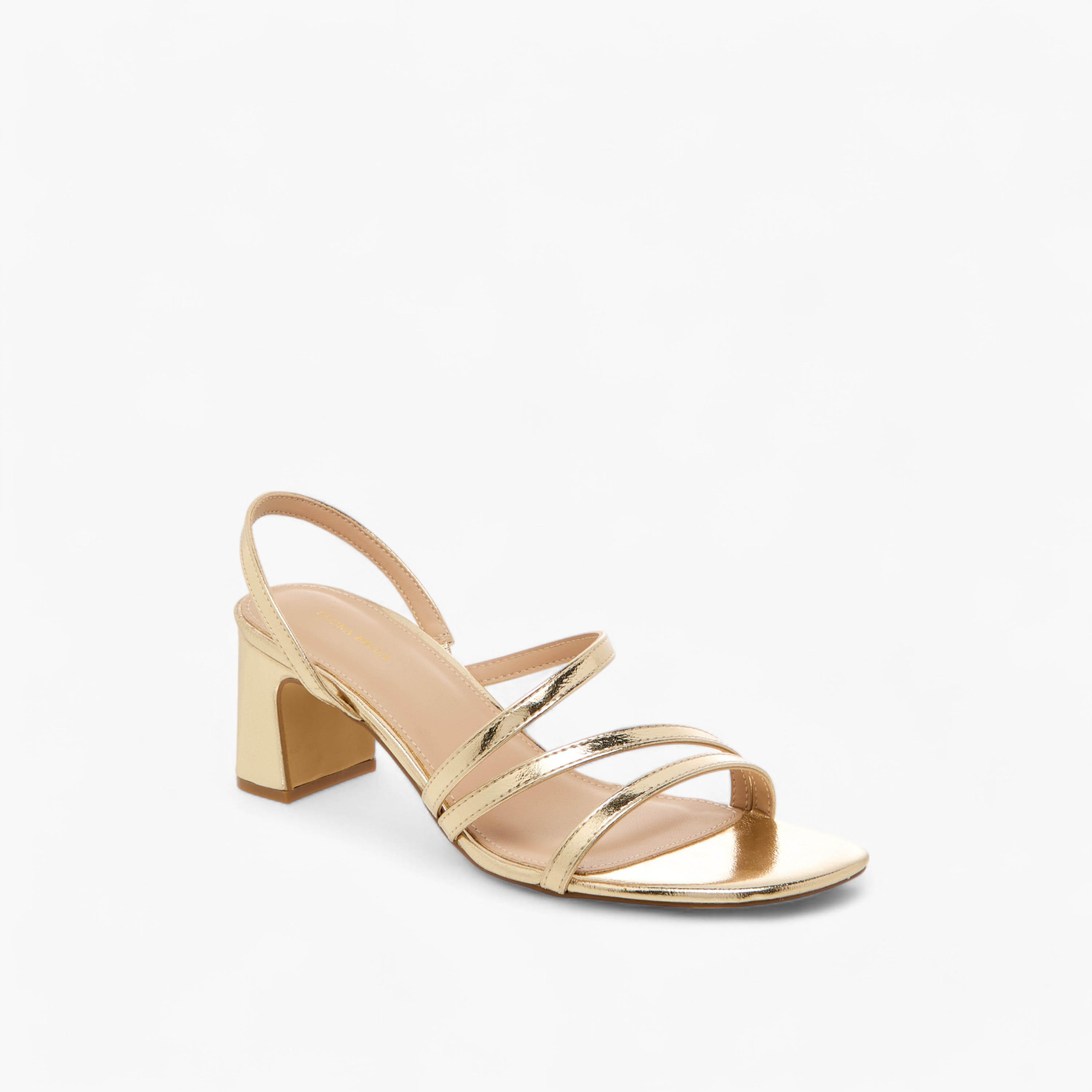 صندل ميتالك بحزام خلفي وكعب سميك من فلورا بيلا-women-shoes-sandals-heeled-image-2