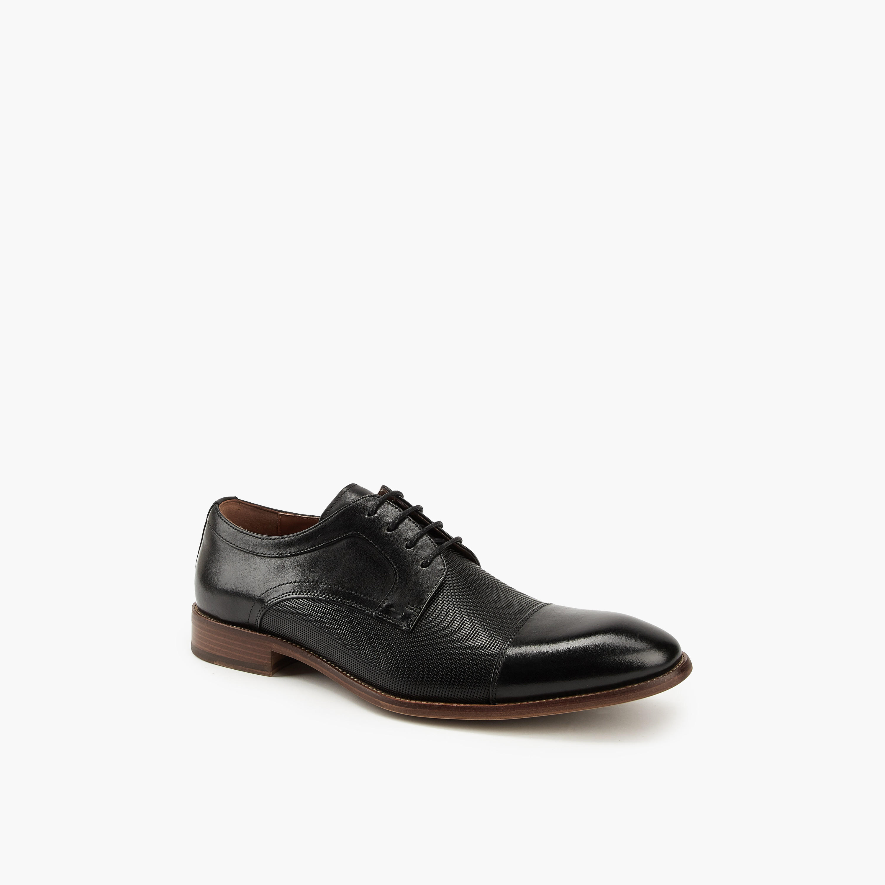 Duchini Men's Leather Solid Lace-Up Derby Shoes-men-shoes-formalshoes-image-3