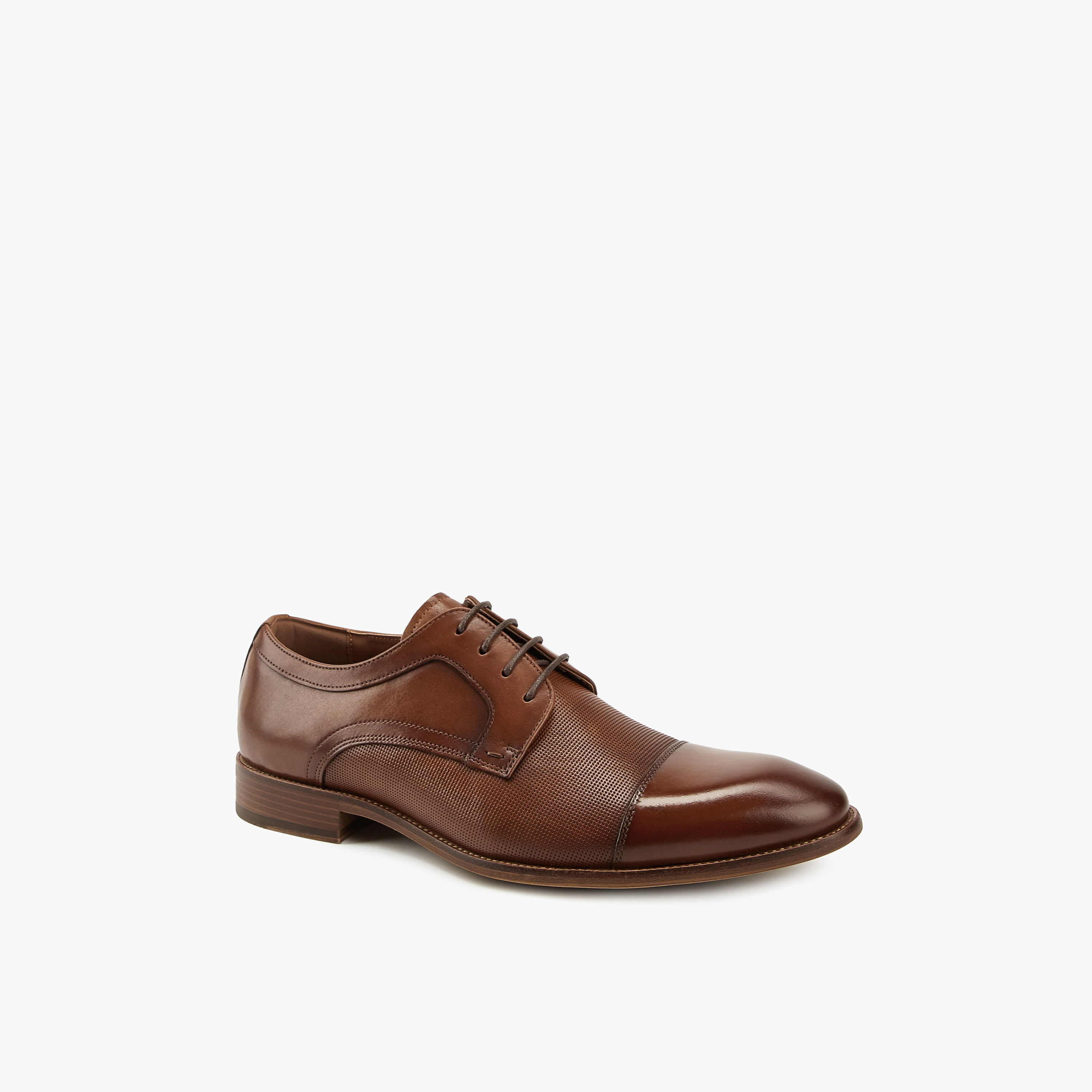 Duchini Men's Leather Solid Lace-Up Derby Shoes-men-shoes-formalshoes-image-3