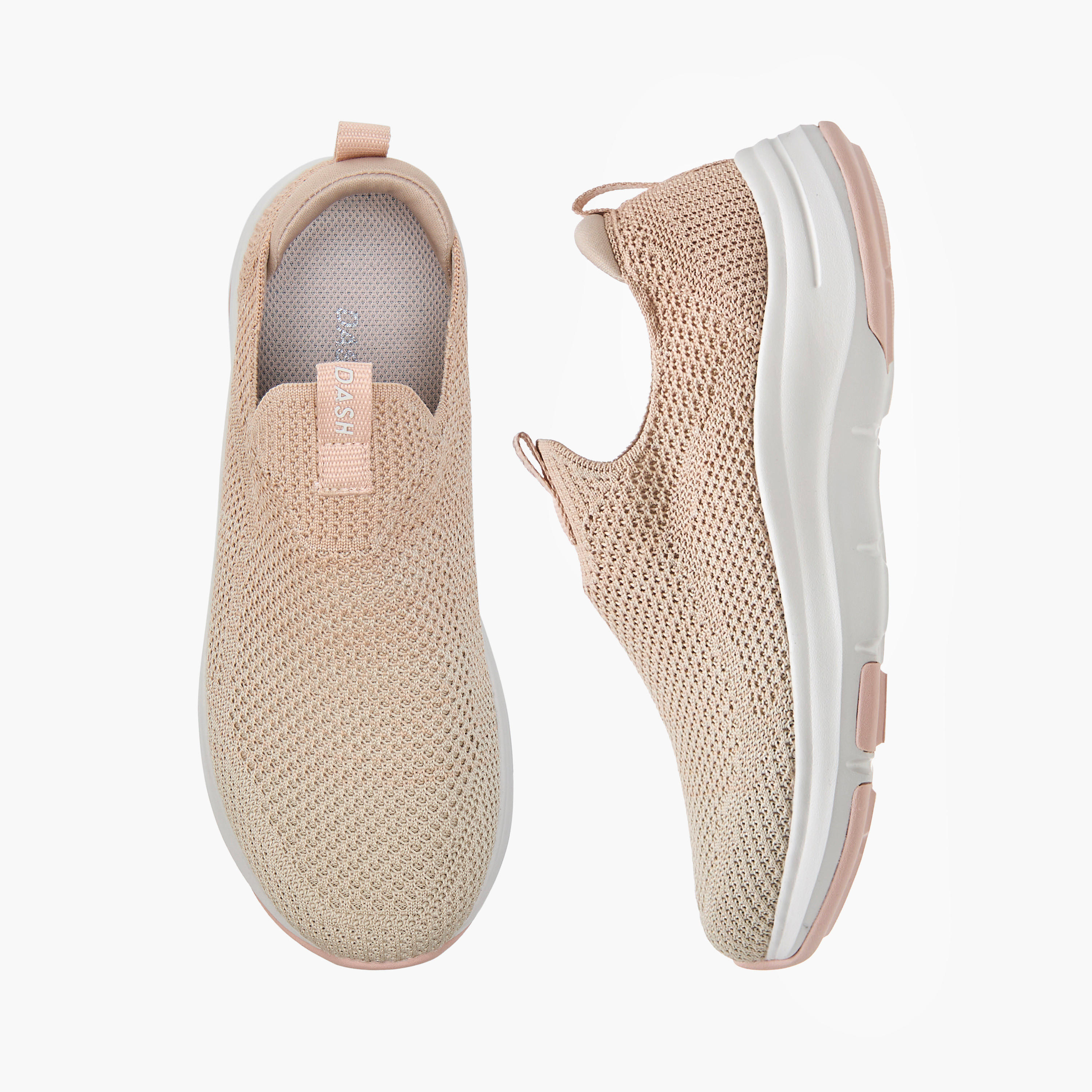 Dash Textured Slip-on Sneakers with Pull Tab-sports-women-shoes-image-1
